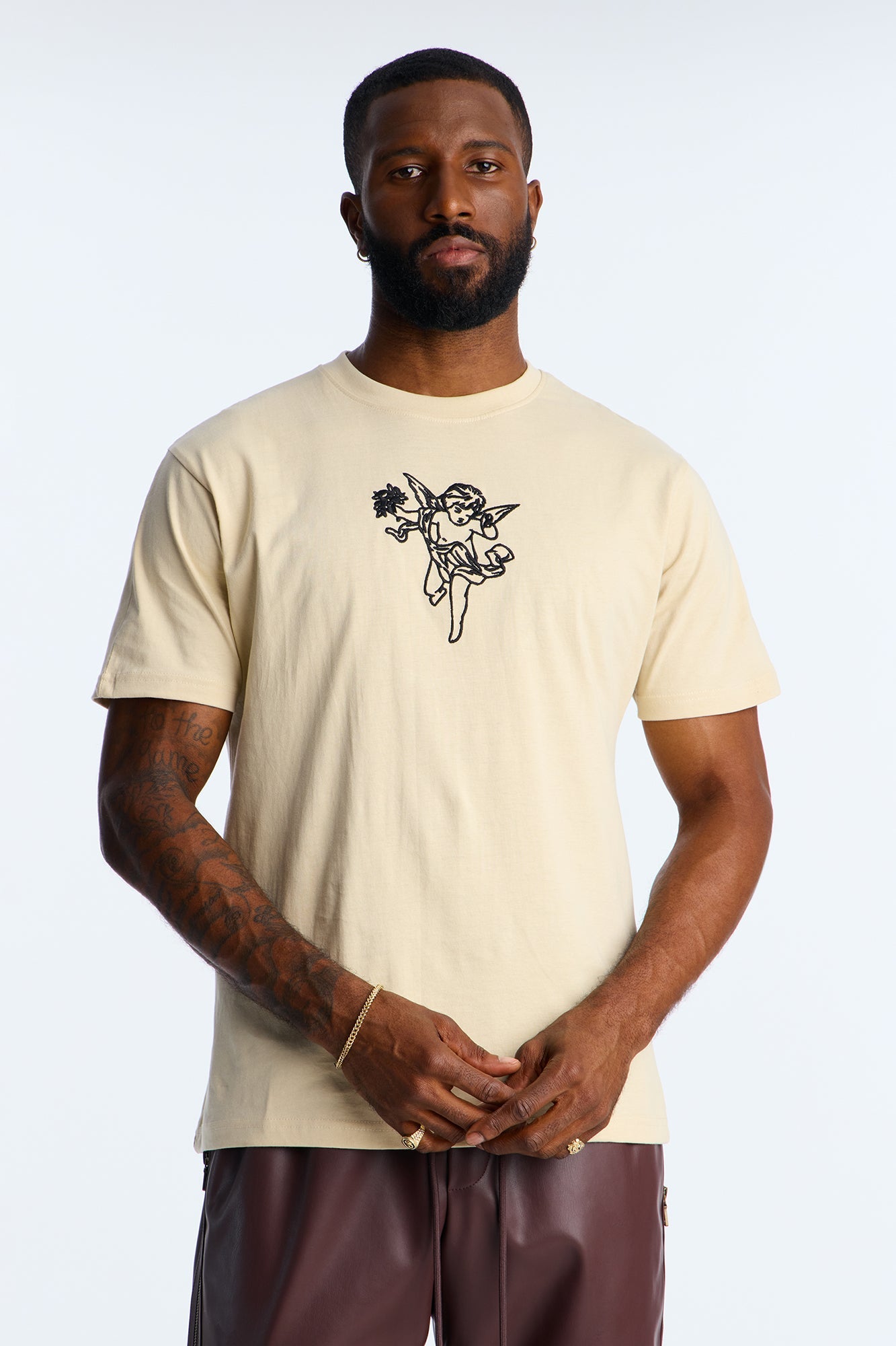 No Rules Law Embroidery Short Sleeve Tee - Off White Fashion Nova