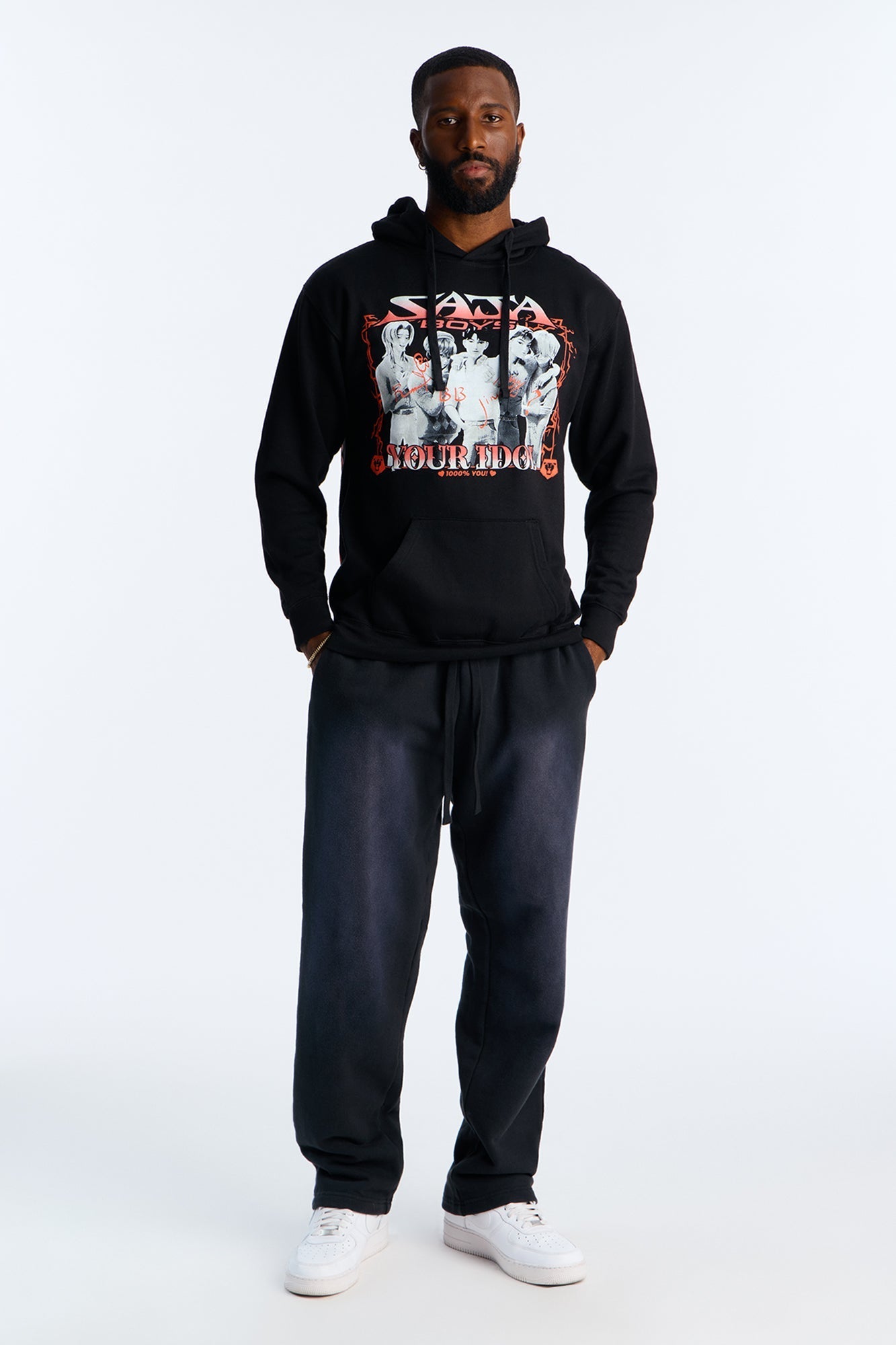 Heavyweight Vintage Spray Washed French Terry Sweatpants - Black Wash Fashion Nova