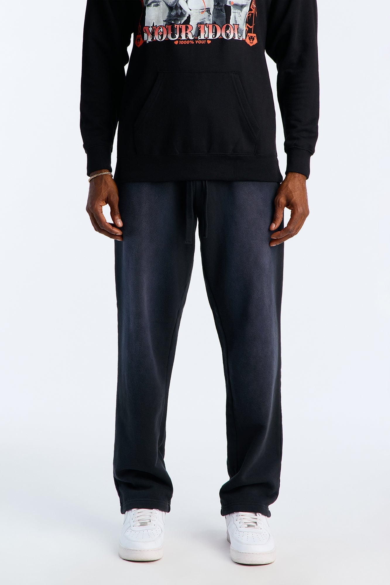 Heavyweight Vintage Spray Washed French Terry Sweatpants - Black Wash Fashion Nova