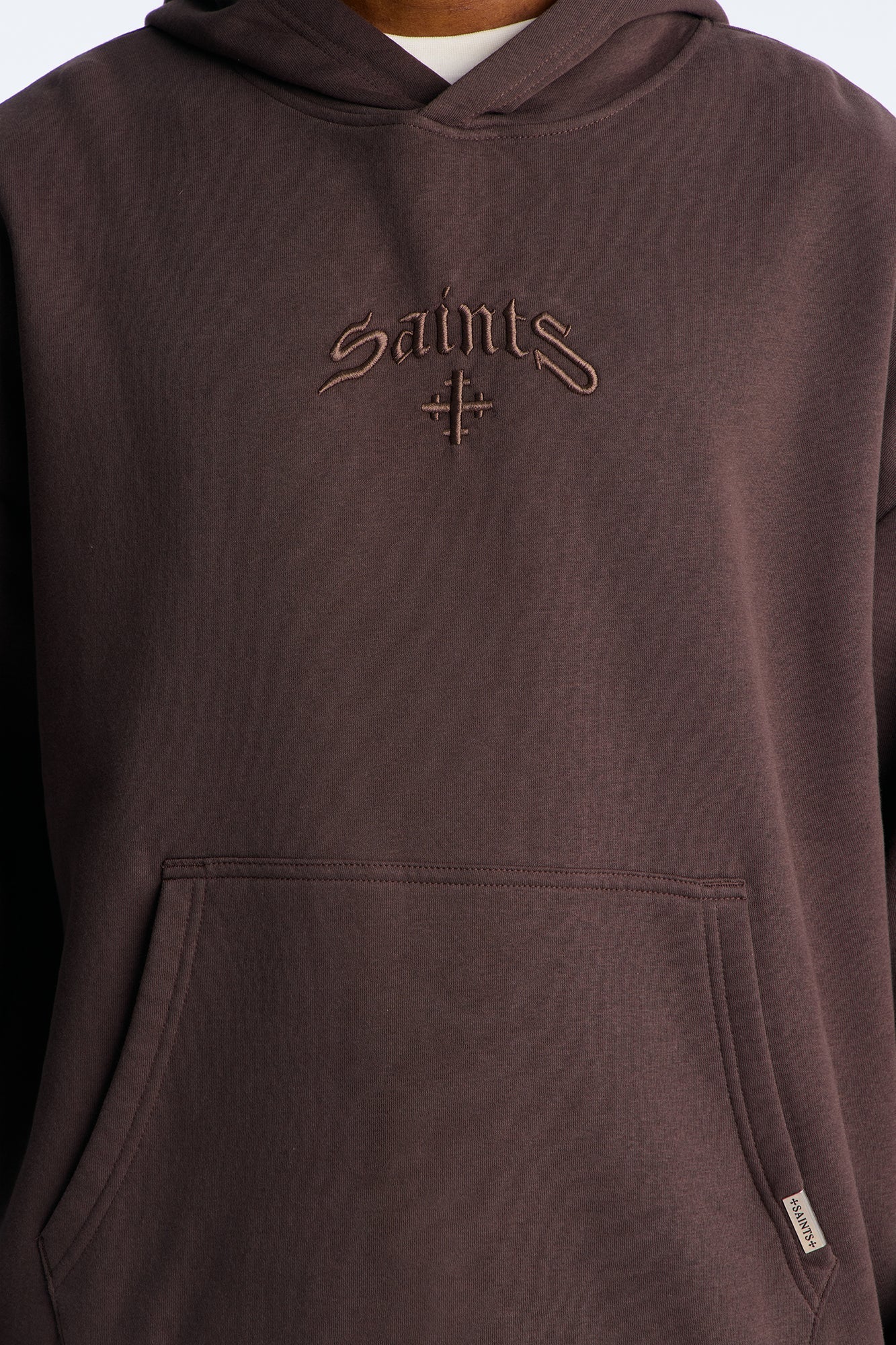Saints Studio Embroidered Hoodie - Chocolate Fashion Nova