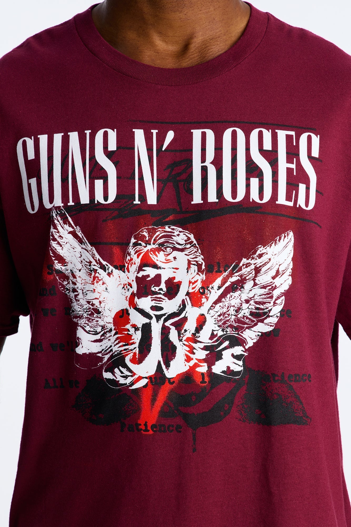 Guns N Roses Patience Oversized Short Sleeve Tee - Burgundy Fashion Nova