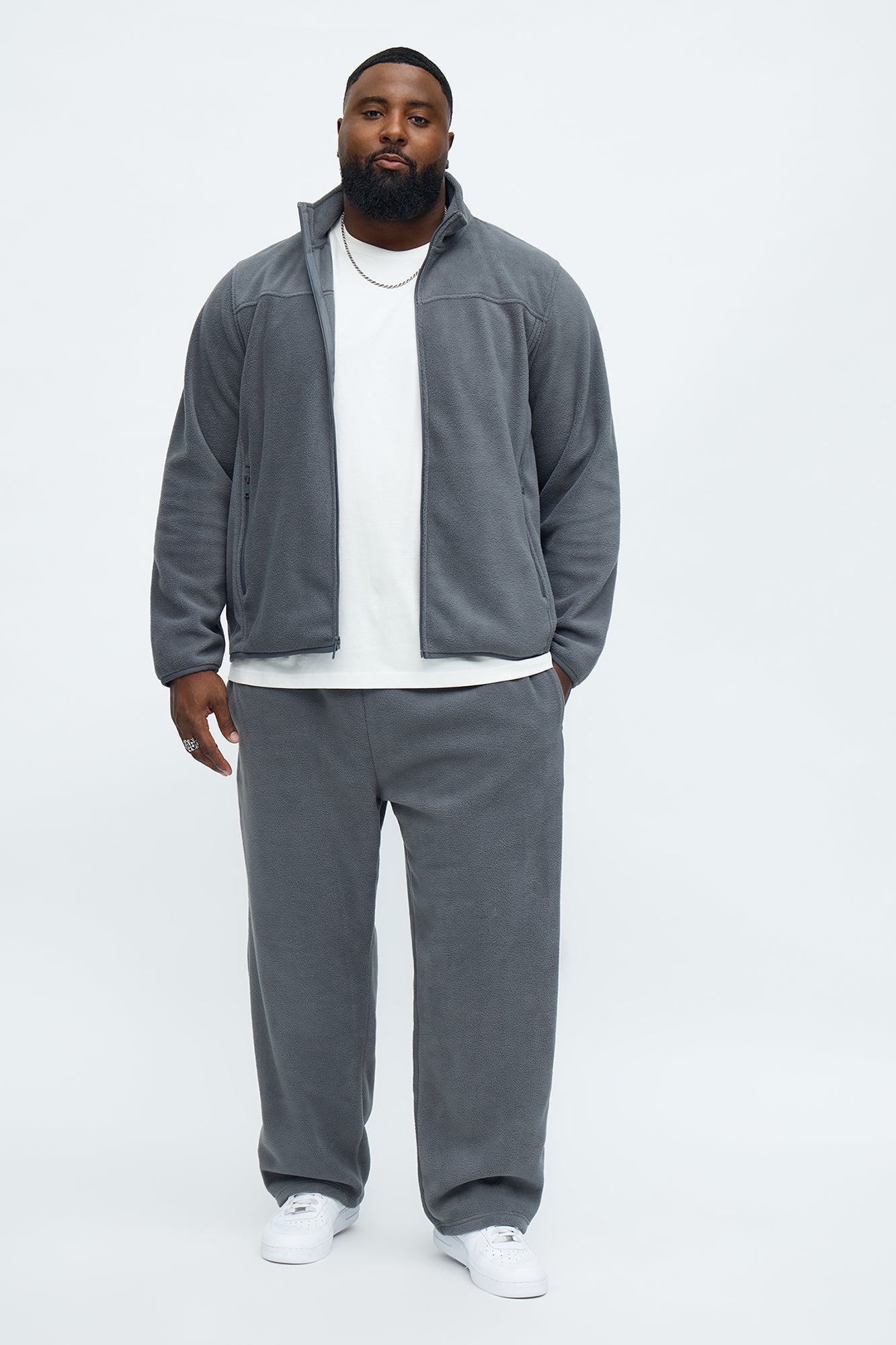 Core Microfleece Zip Jacket - Grey Fashion Nova