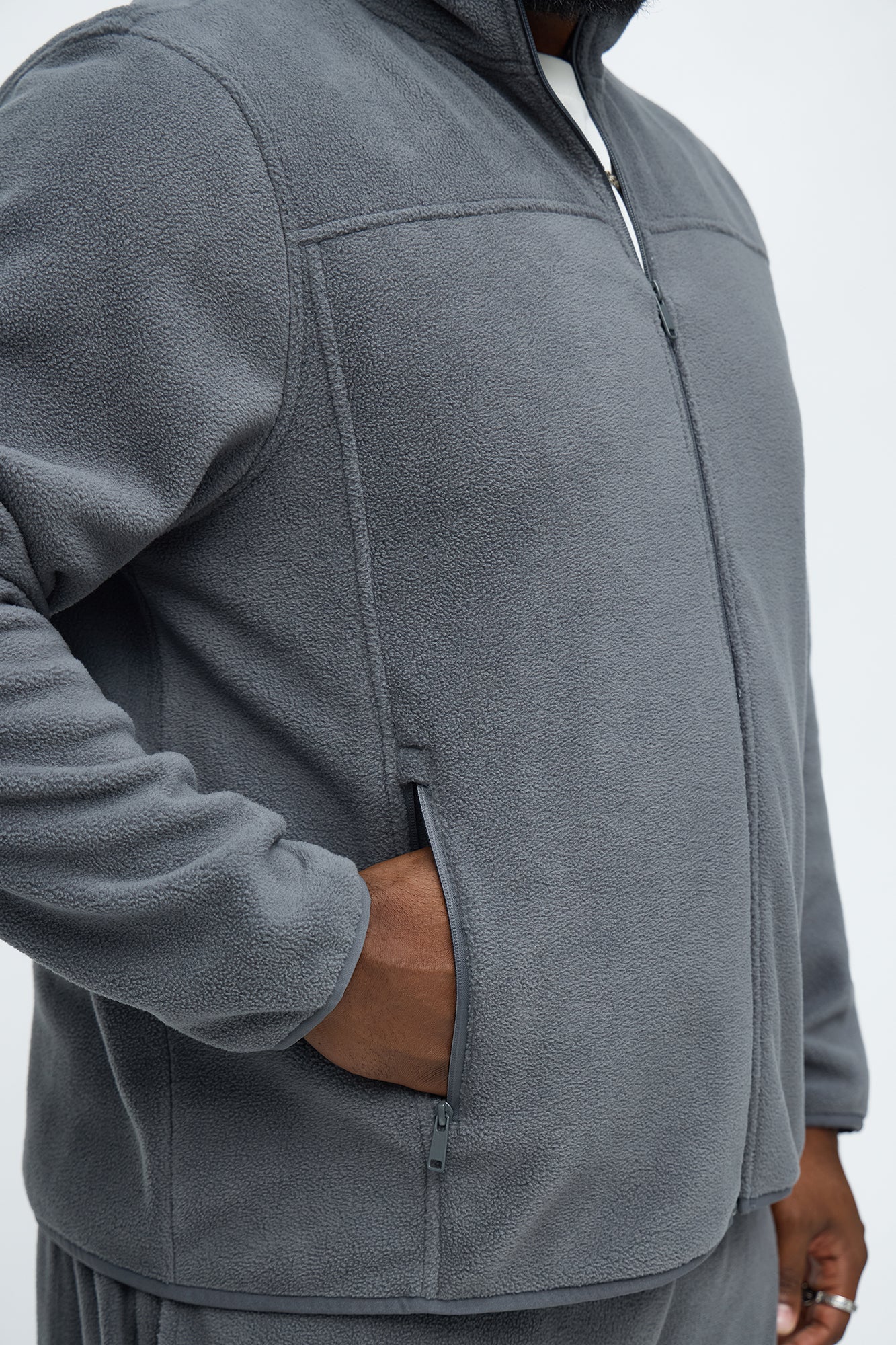 Core Microfleece Zip Jacket - Grey Fashion Nova