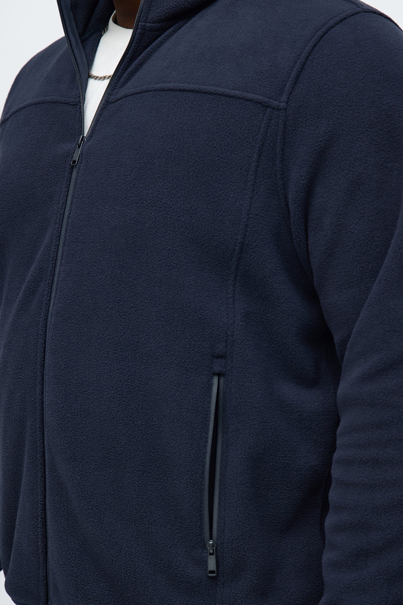 Core Microfleece Zip Jacket - Navy Fashion Nova