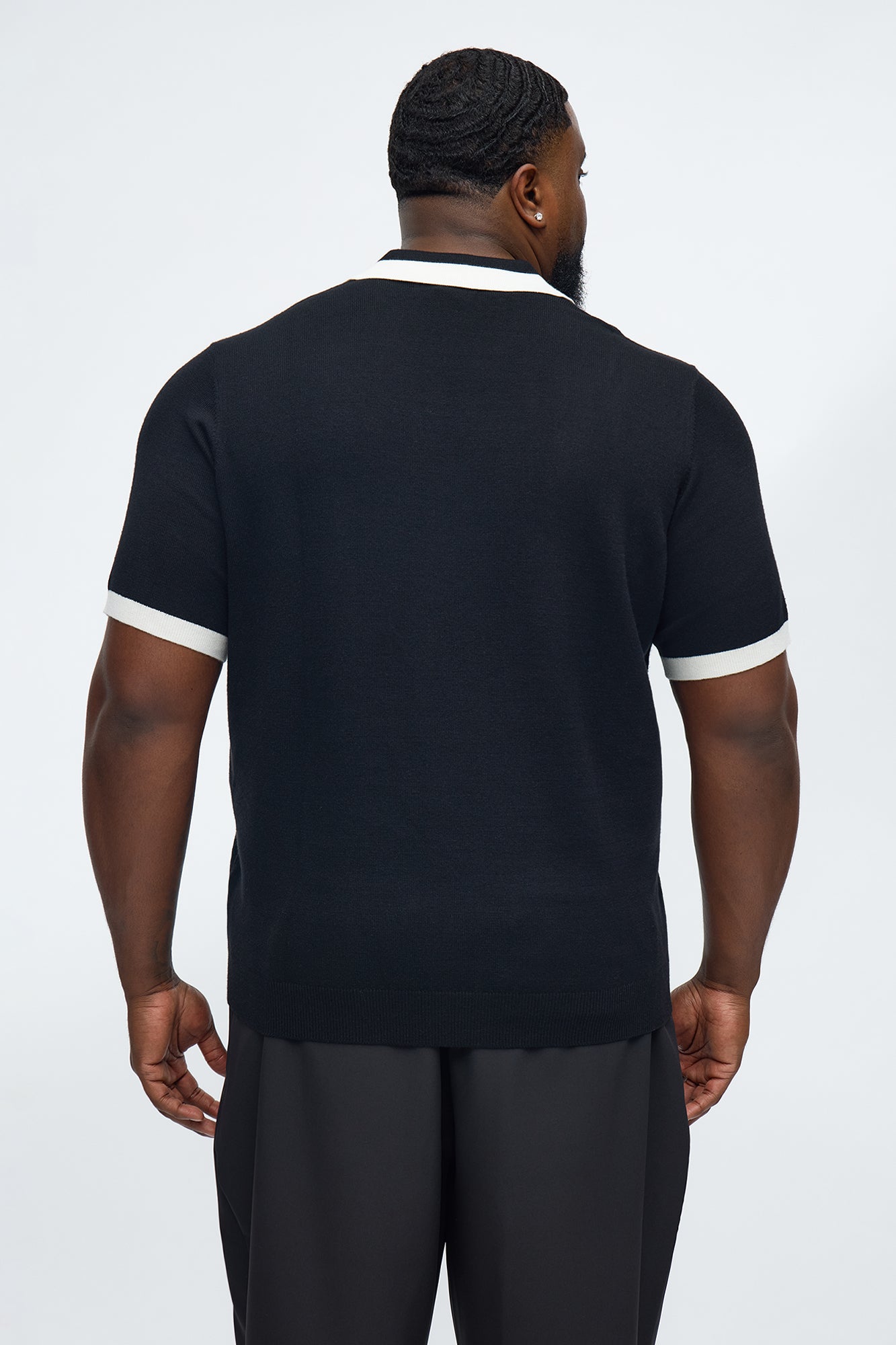 Capri In Fall Knitted Polo - Black/combo Fashion Nova
