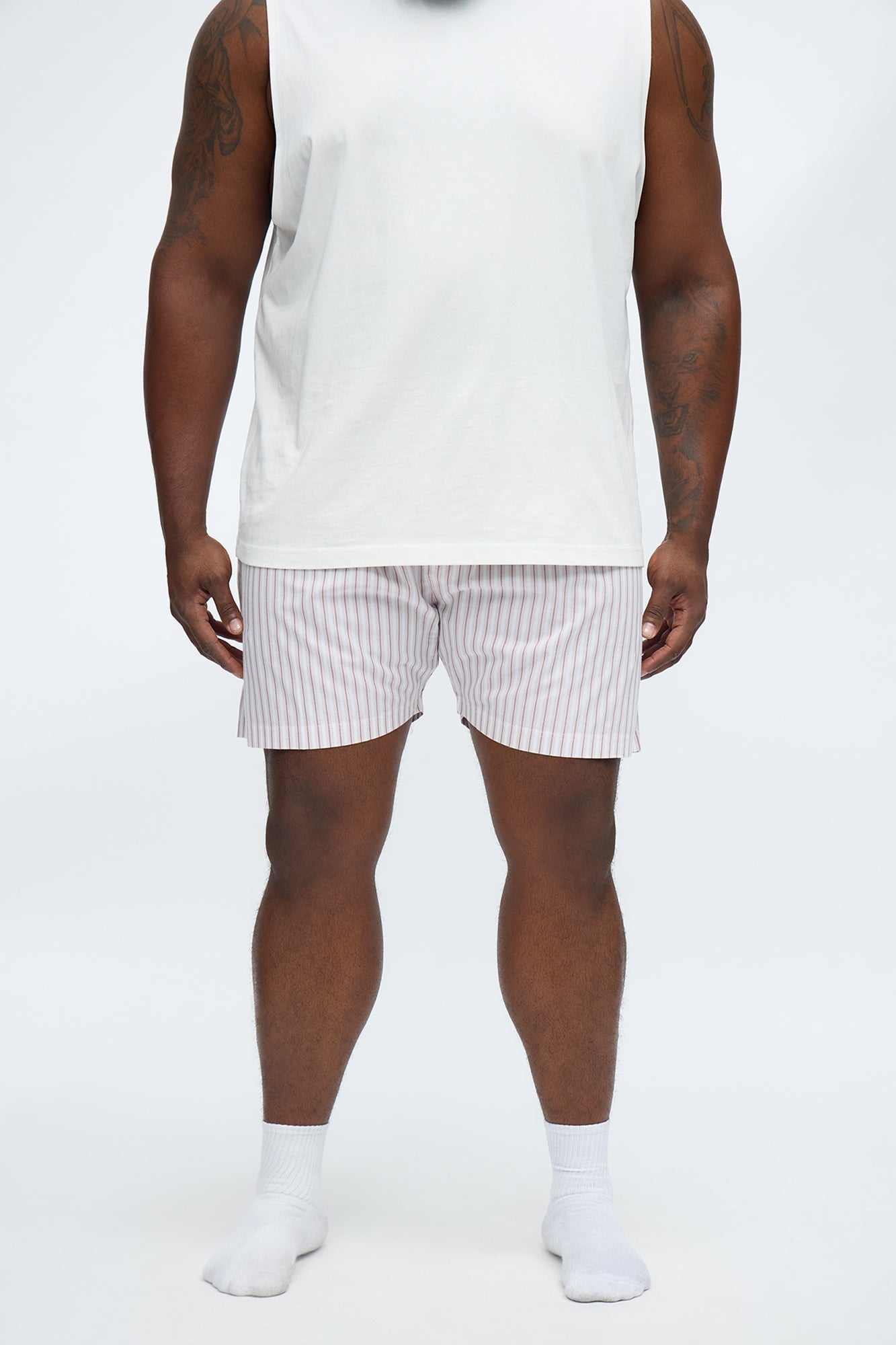 Classic Striped Cotton Boxer - Tan Fashion Nova