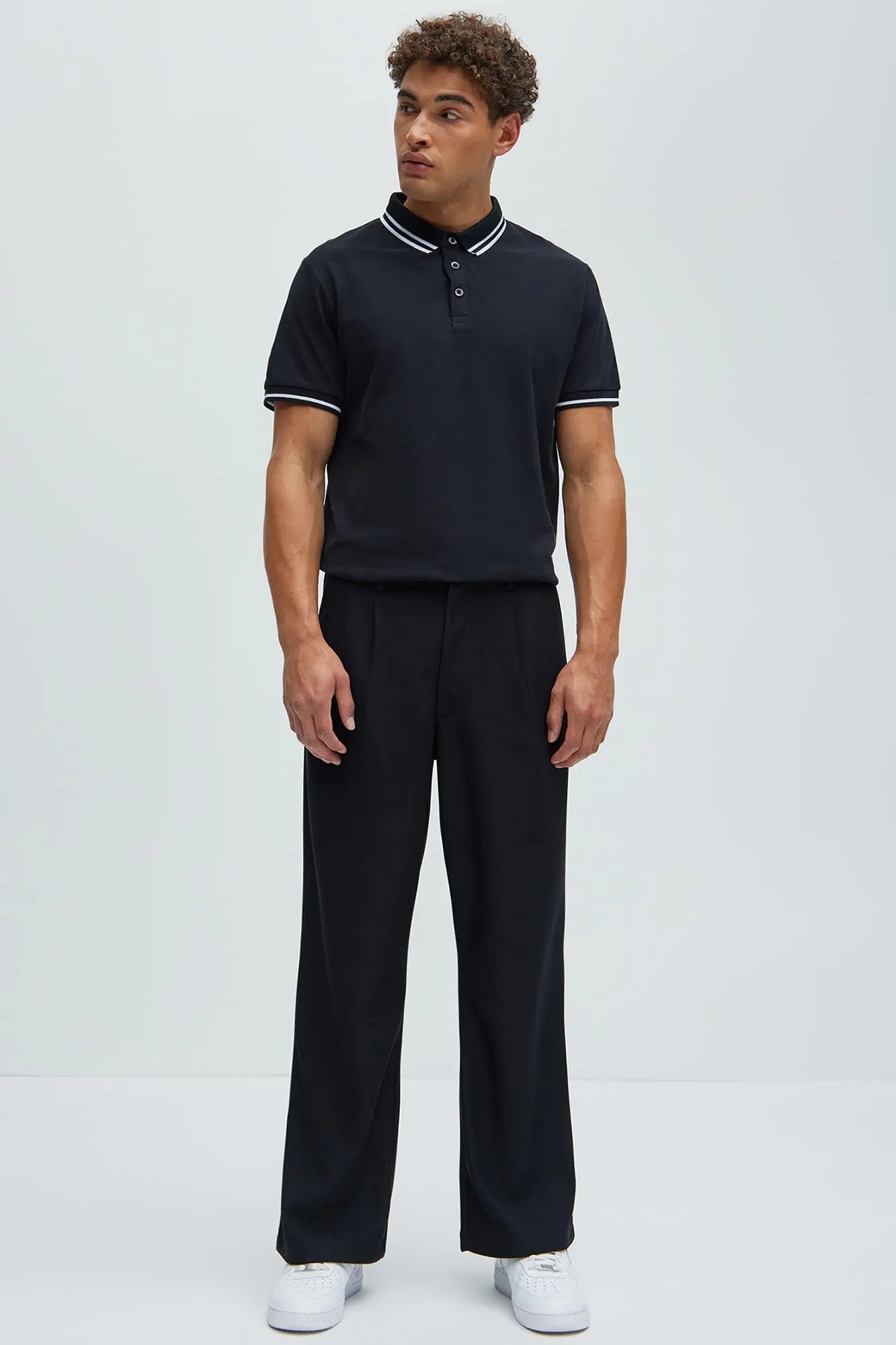 Wilson Short Sleeve Polo - Black Fashion Nova