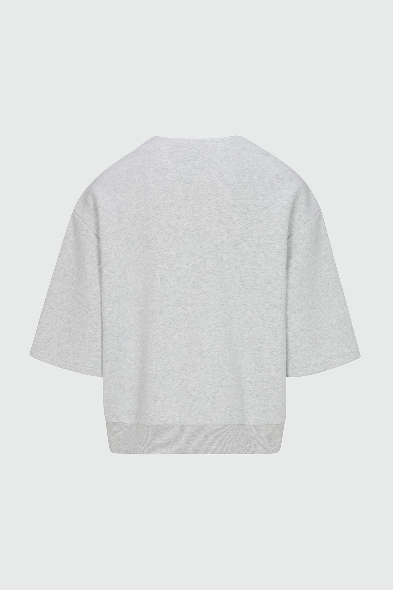410 Relaxed Short Sleeve Henley Sweatshirt - Heather Grey Fashion Nova
