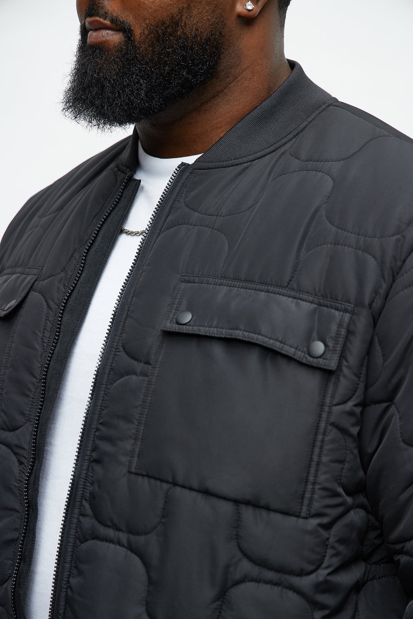 Geo Quilted Jacket - Black Fashion Nova