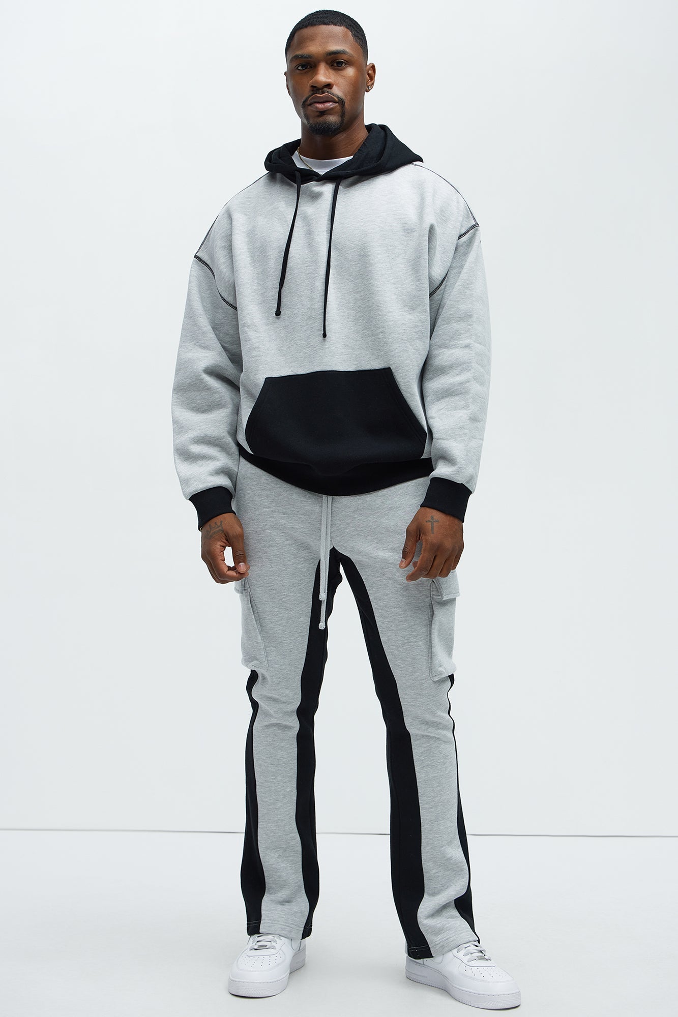 Tyson Flared Cargo Sweatpants - Heather Grey Fashion Nova