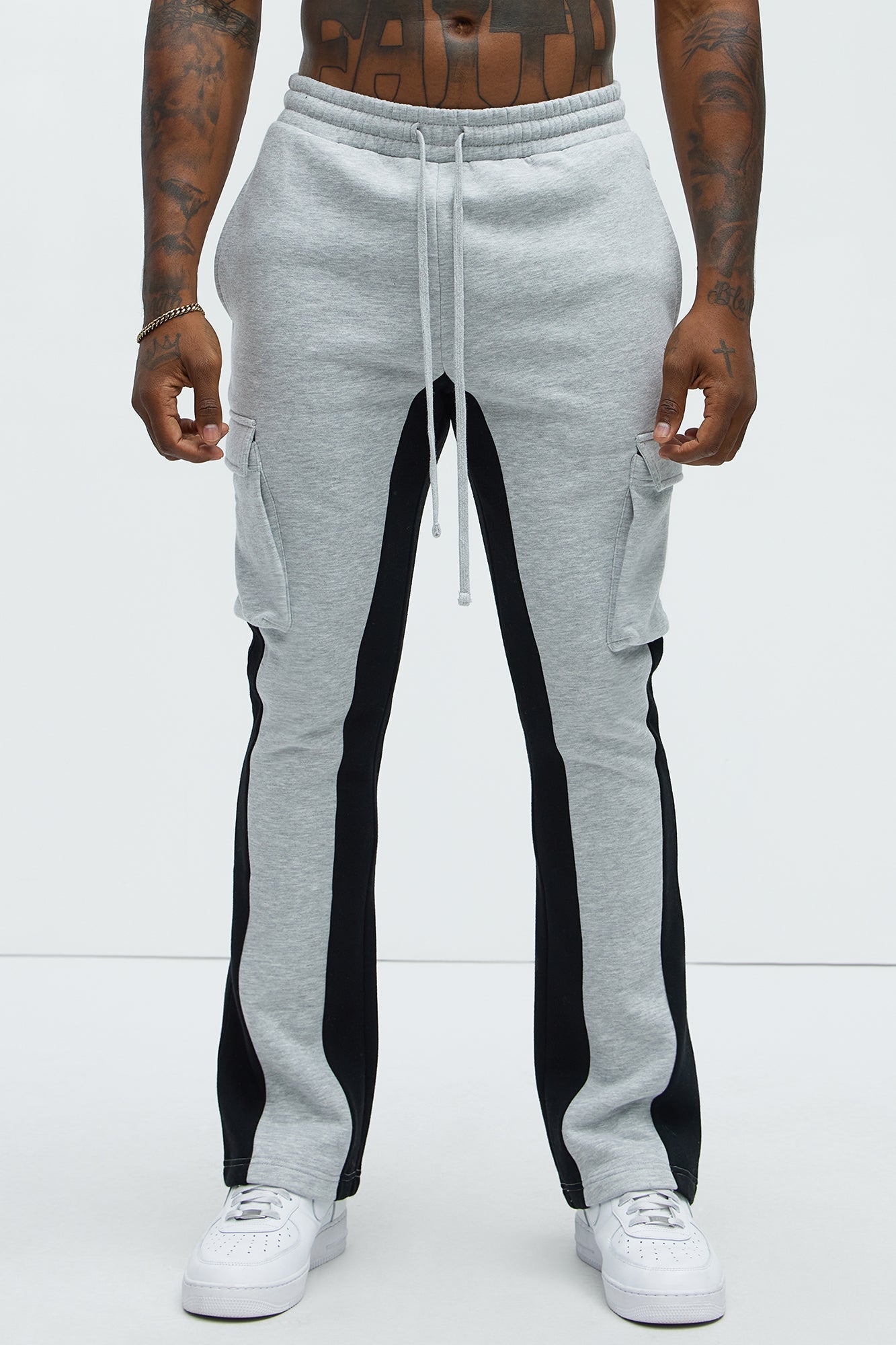 Tyson Flared Cargo Sweatpants - Heather Grey Fashion Nova