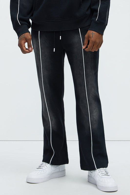 Tyson Just Go With It Straight Sweatpants - Black Fashion Nova