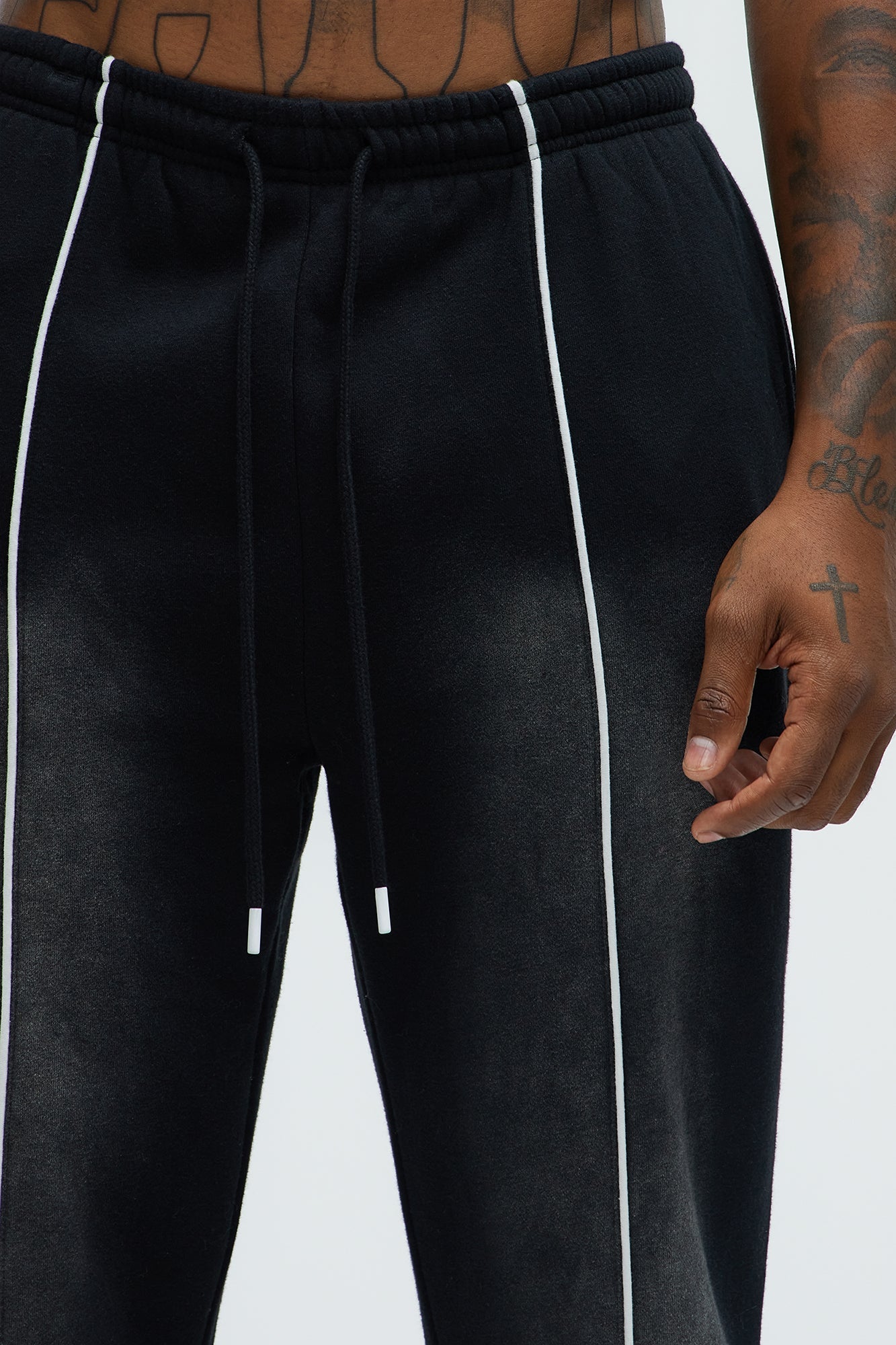 Tyson Just Go With It Straight Sweatpants - Black Fashion Nova