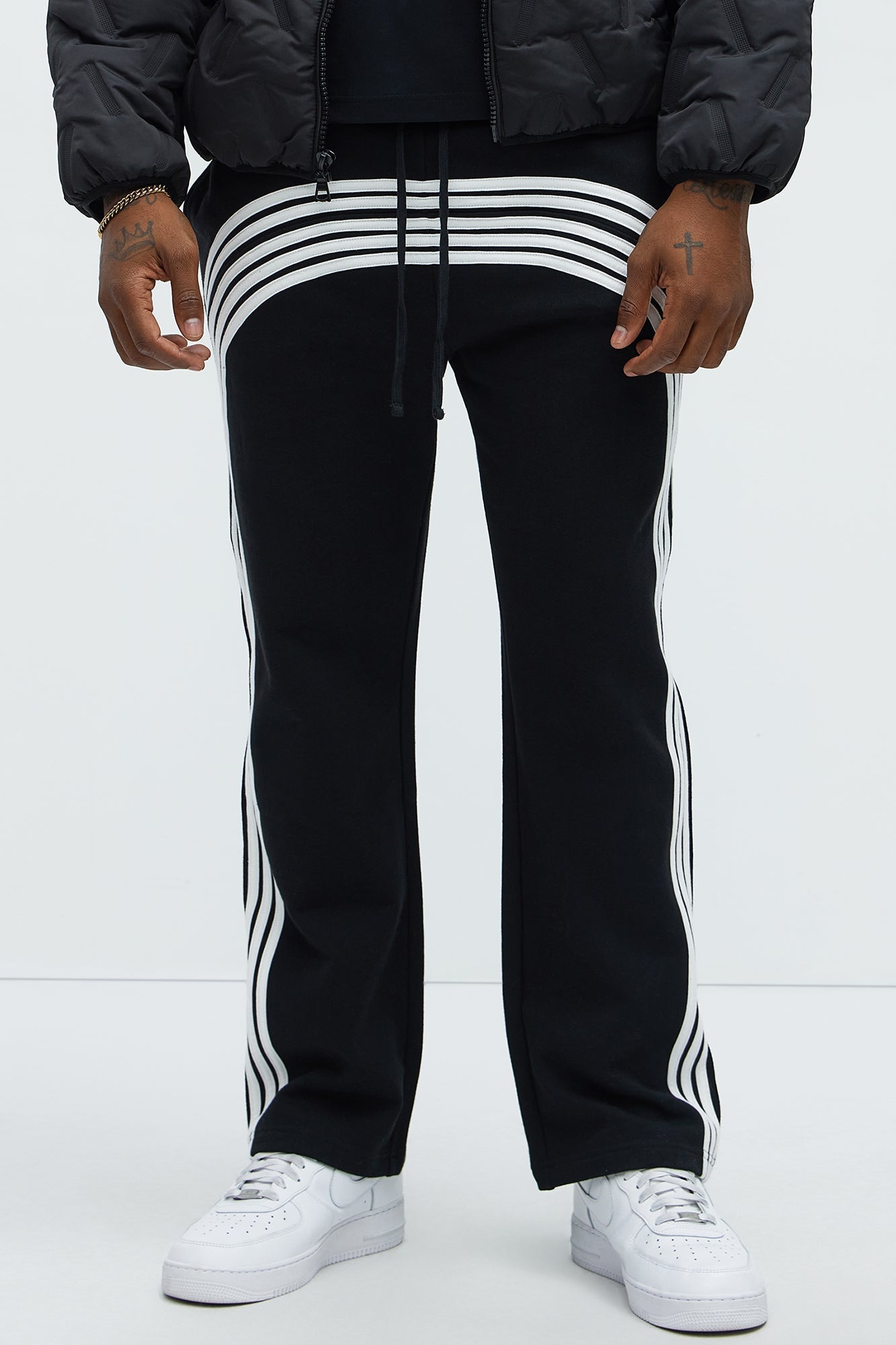 Tyson Race Course Striped Sweatpants - Black Fashion Nova
