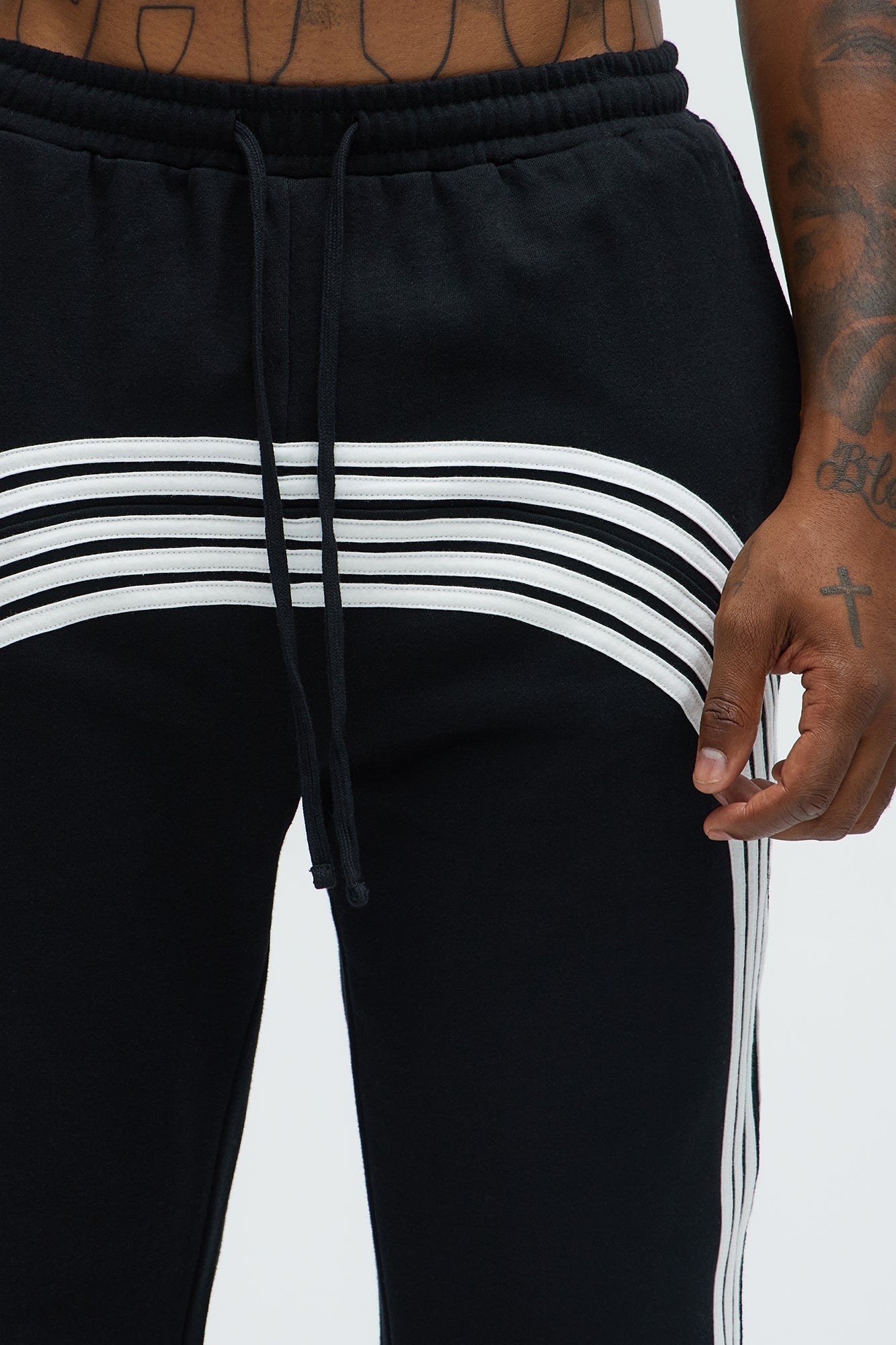 Tyson Race Course Striped Sweatpants - Black Fashion Nova