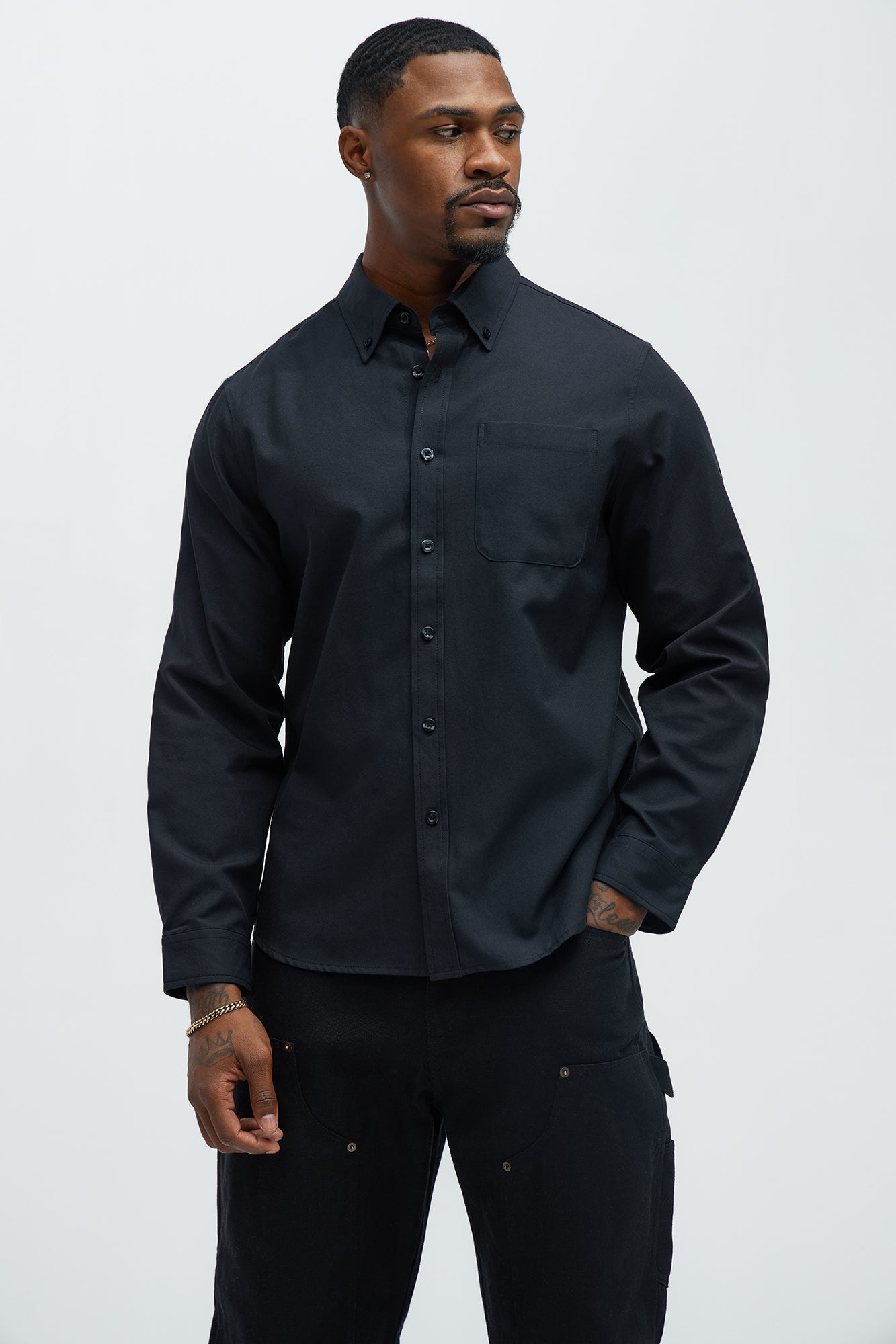 Oxford Classic Shirt - Black Fashion Nova