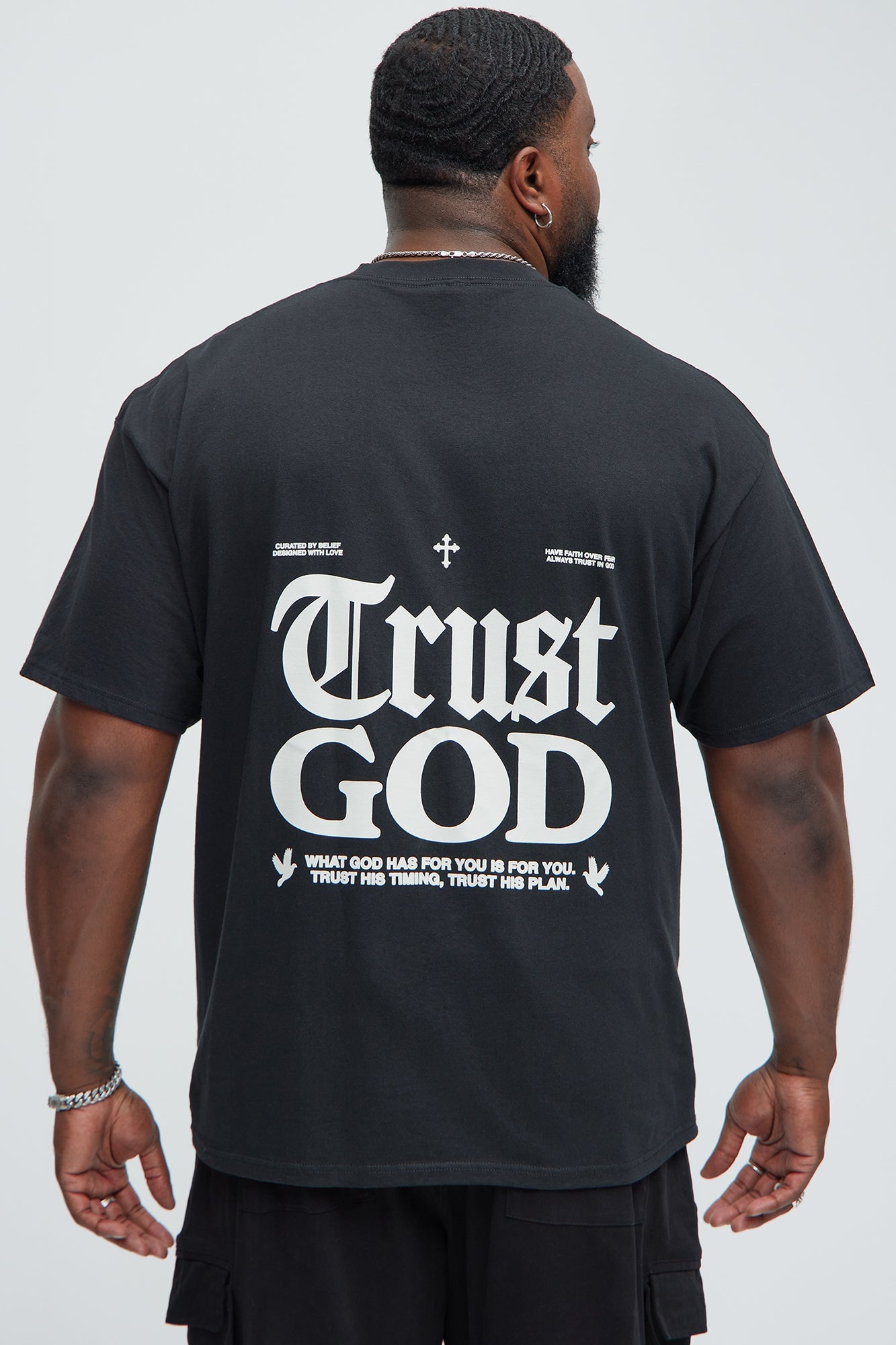 Trust God Short Sleeve Tee - Black Fashion Nova