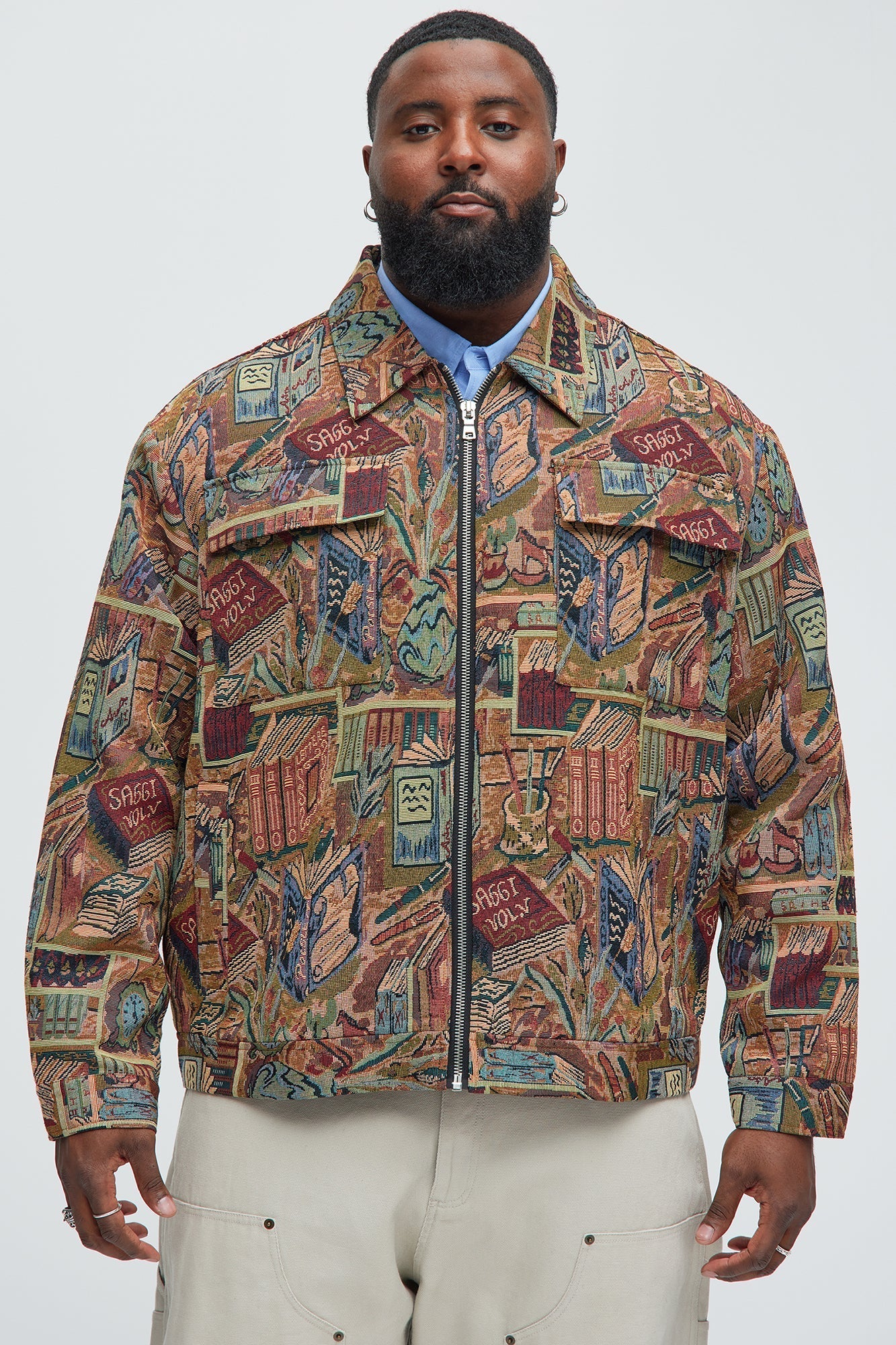 Feelin A Way Tapestry Zip Jacket - Multi Color Fashion Nova