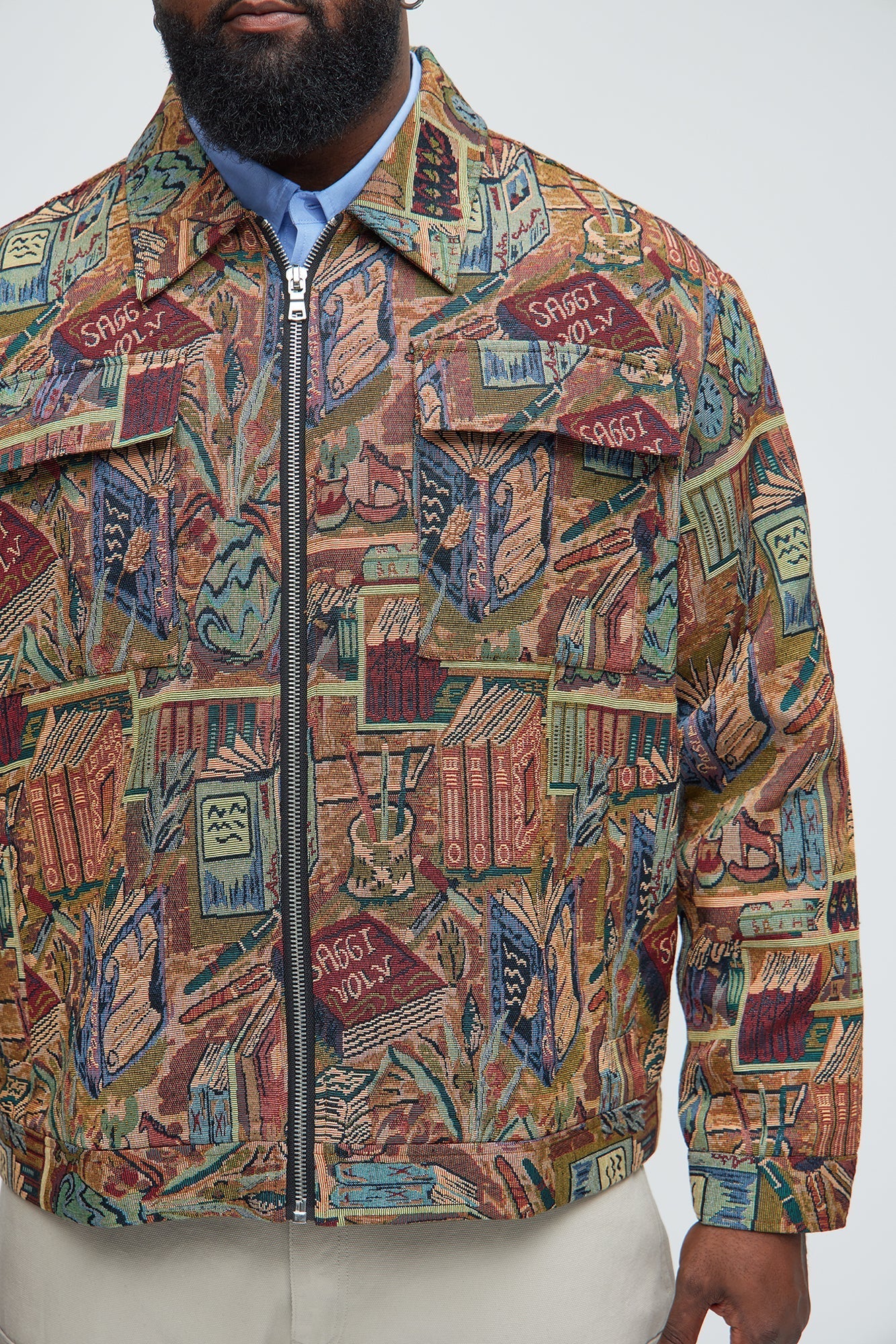 Feelin A Way Tapestry Zip Jacket - Multi Color Fashion Nova