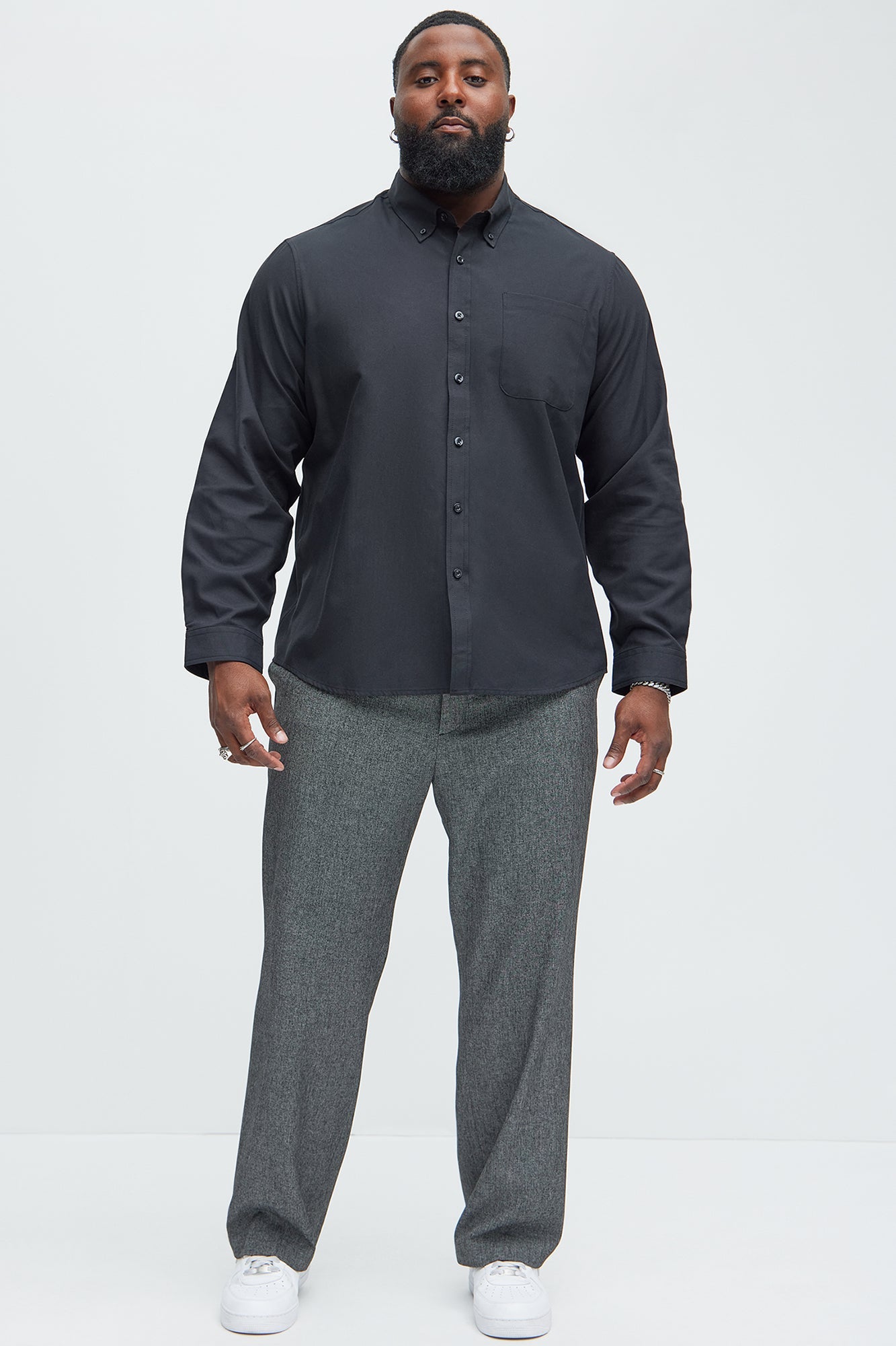 Oxford Classic Shirt - Black Fashion Nova