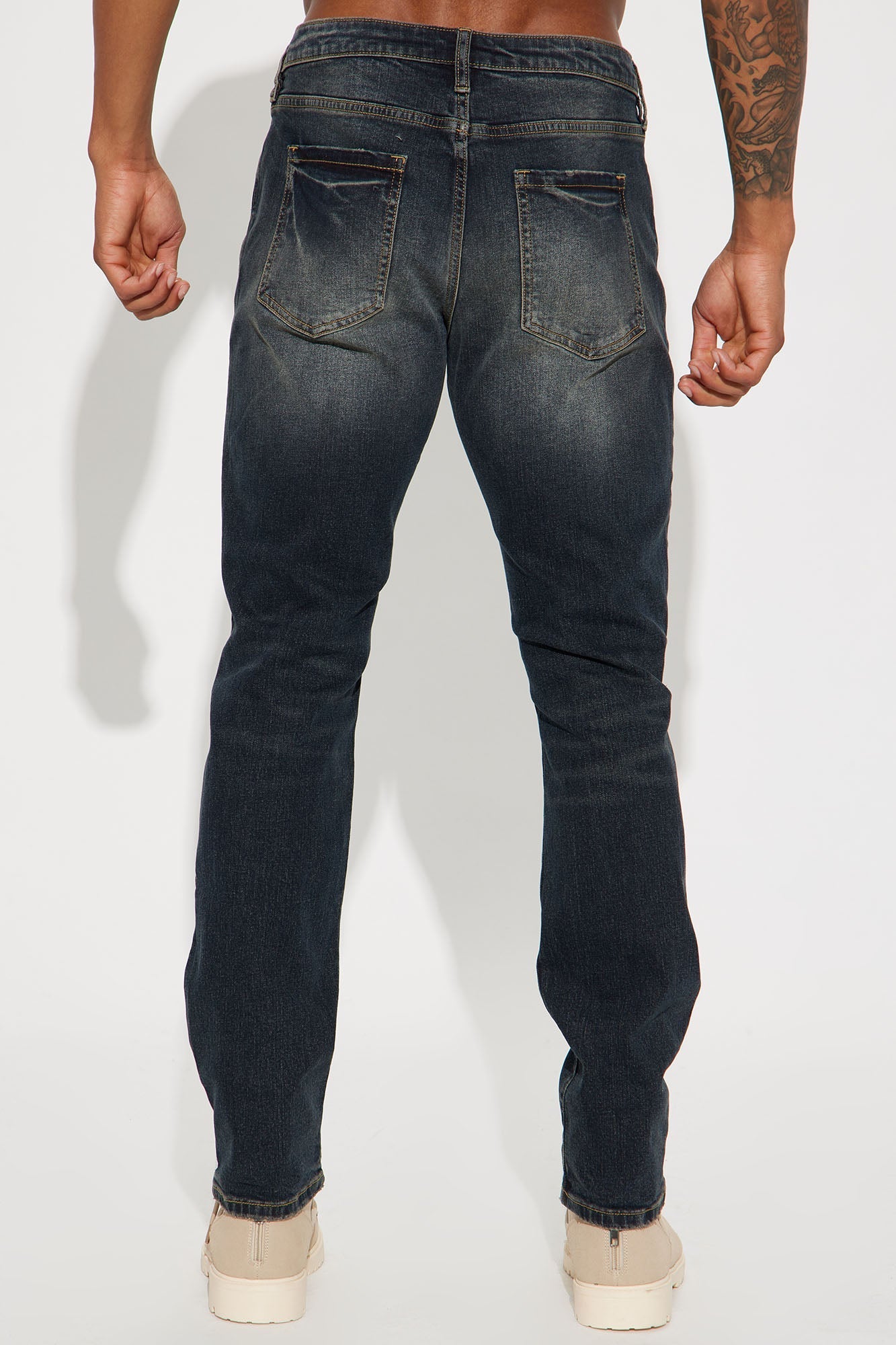 Day To Day Distressed Slim Jeans - Dark Wash Fashion Nova