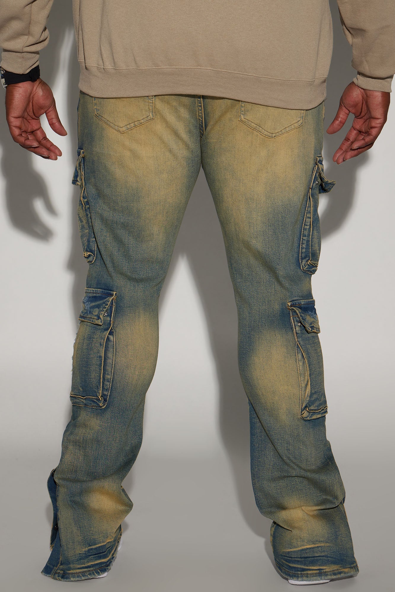 On The Set Stacked Skinny Snap Flare Jeans - Vintage Wash Fashion Nova