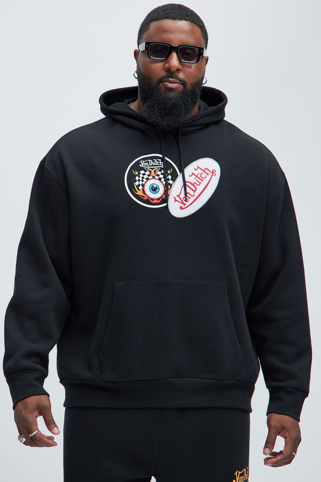 Von Dutch Patches Hoodie - Black Fashion Nova