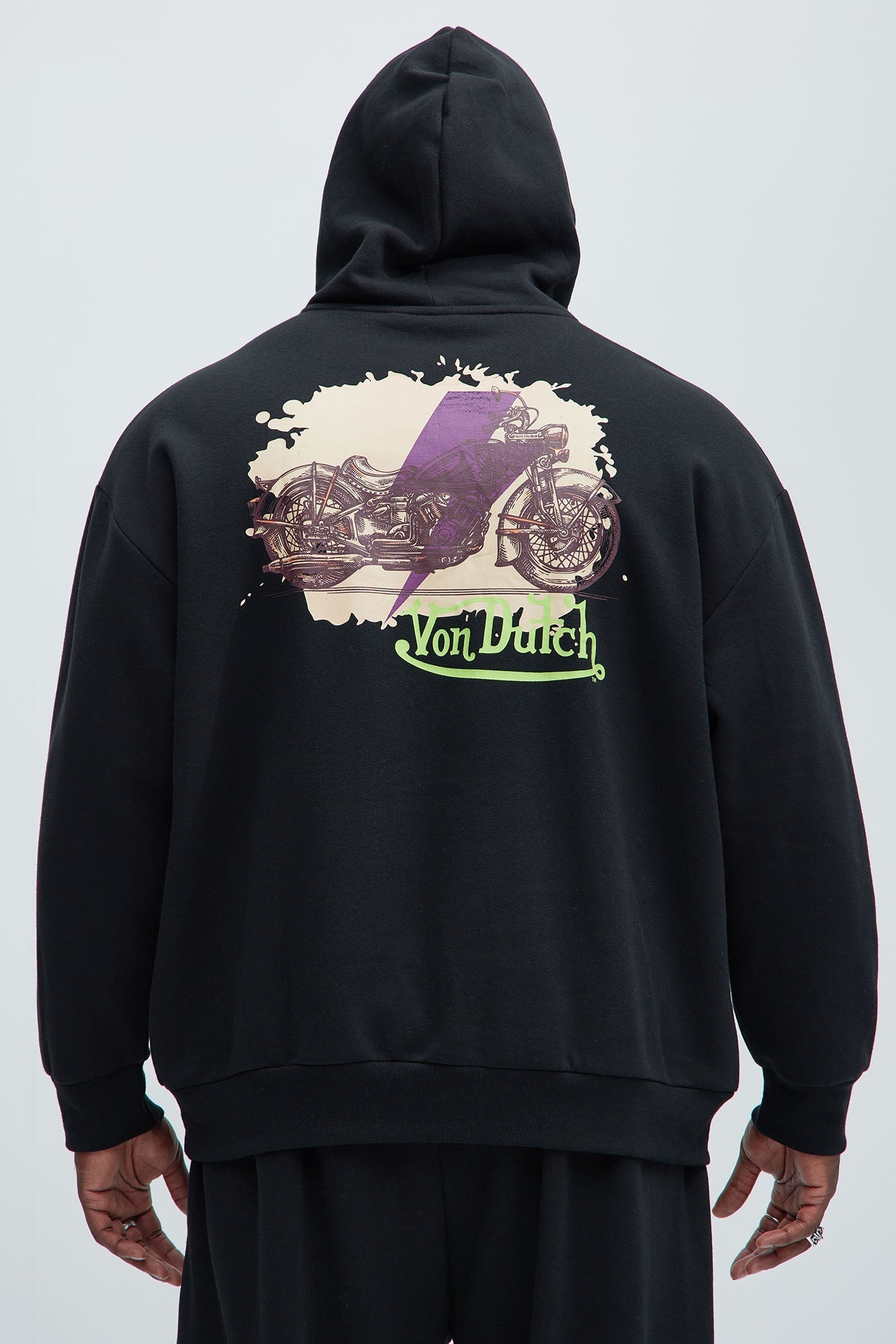 Von Dutch Lightning Bolt Hoodie - Black Fashion Nova