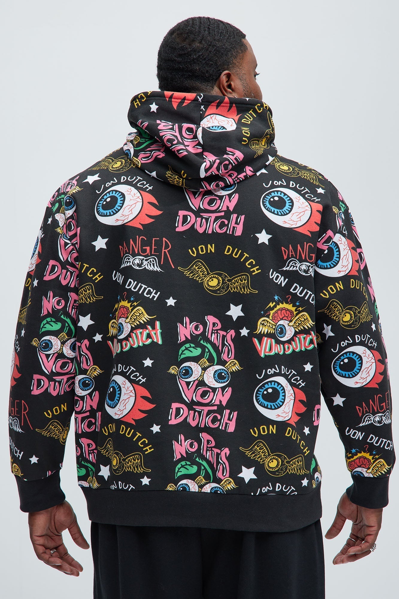 Von Dutch All Over Print Hoodie - Black Fashion Nova