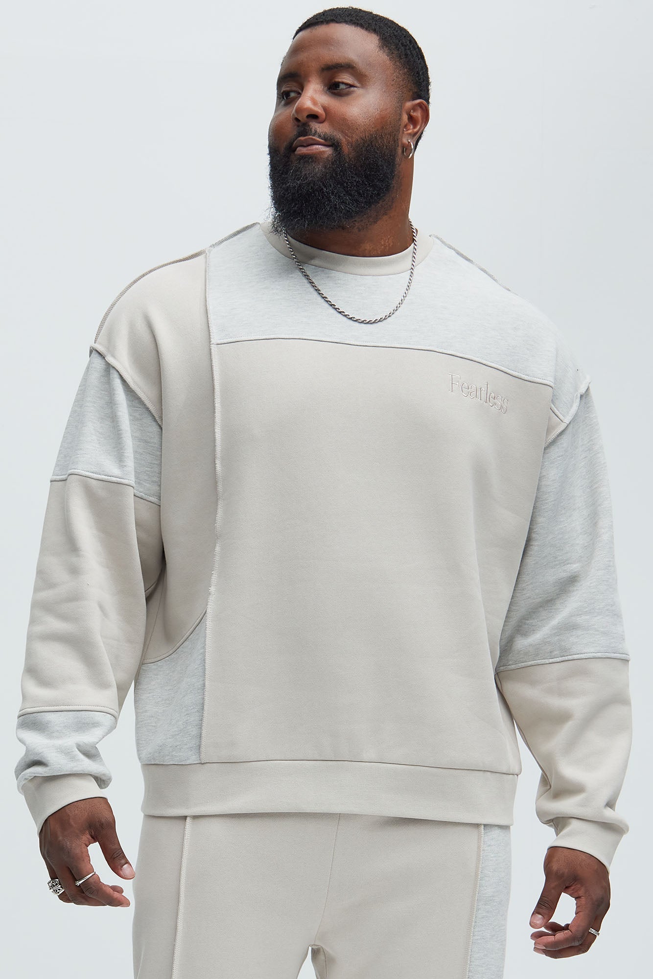 Block The Fear Crewneck Sweatshirt - Grey Fashion Nova