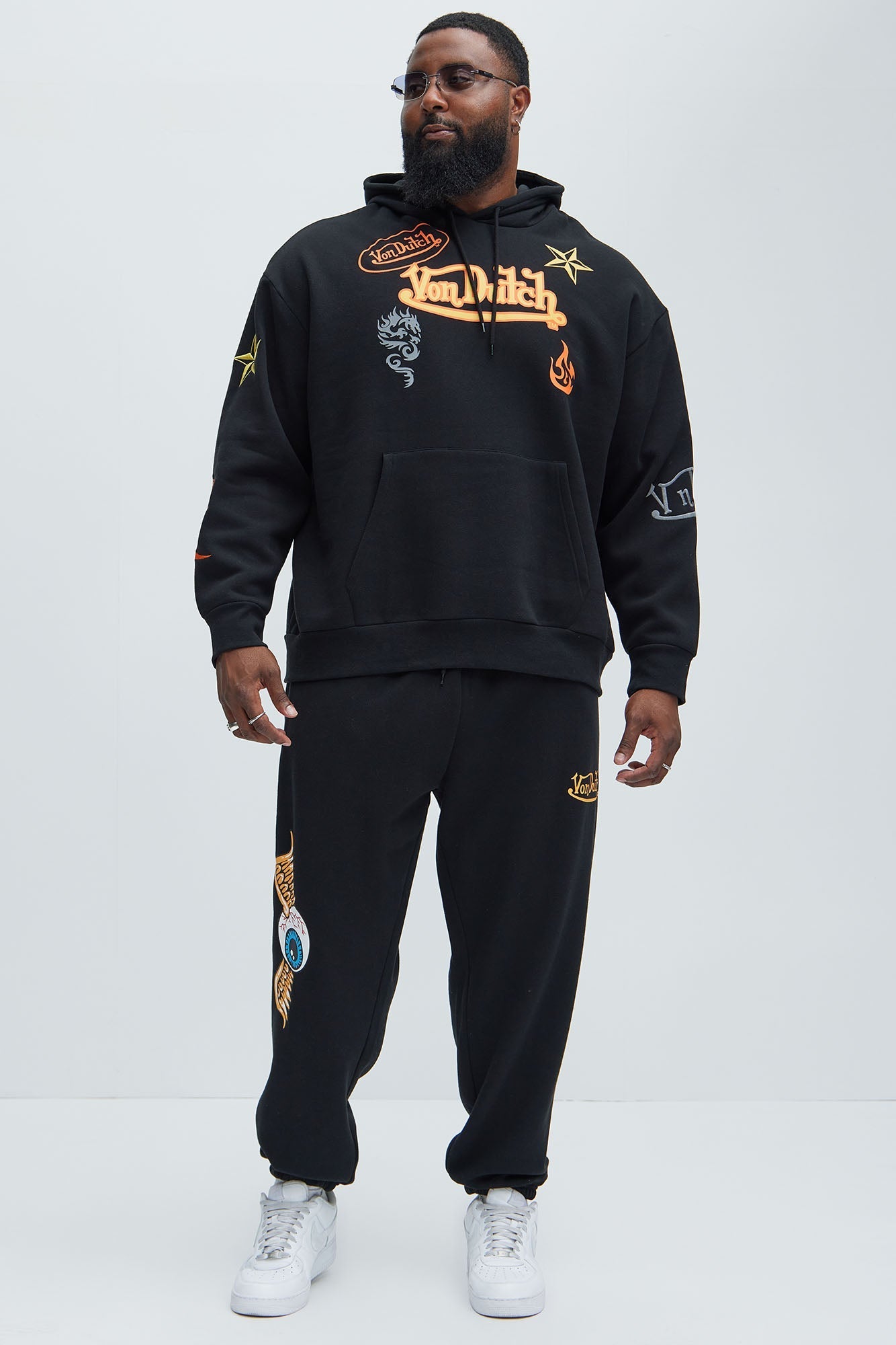 Von Dutch Lost Angels Sweatpants - Black Fashion Nova