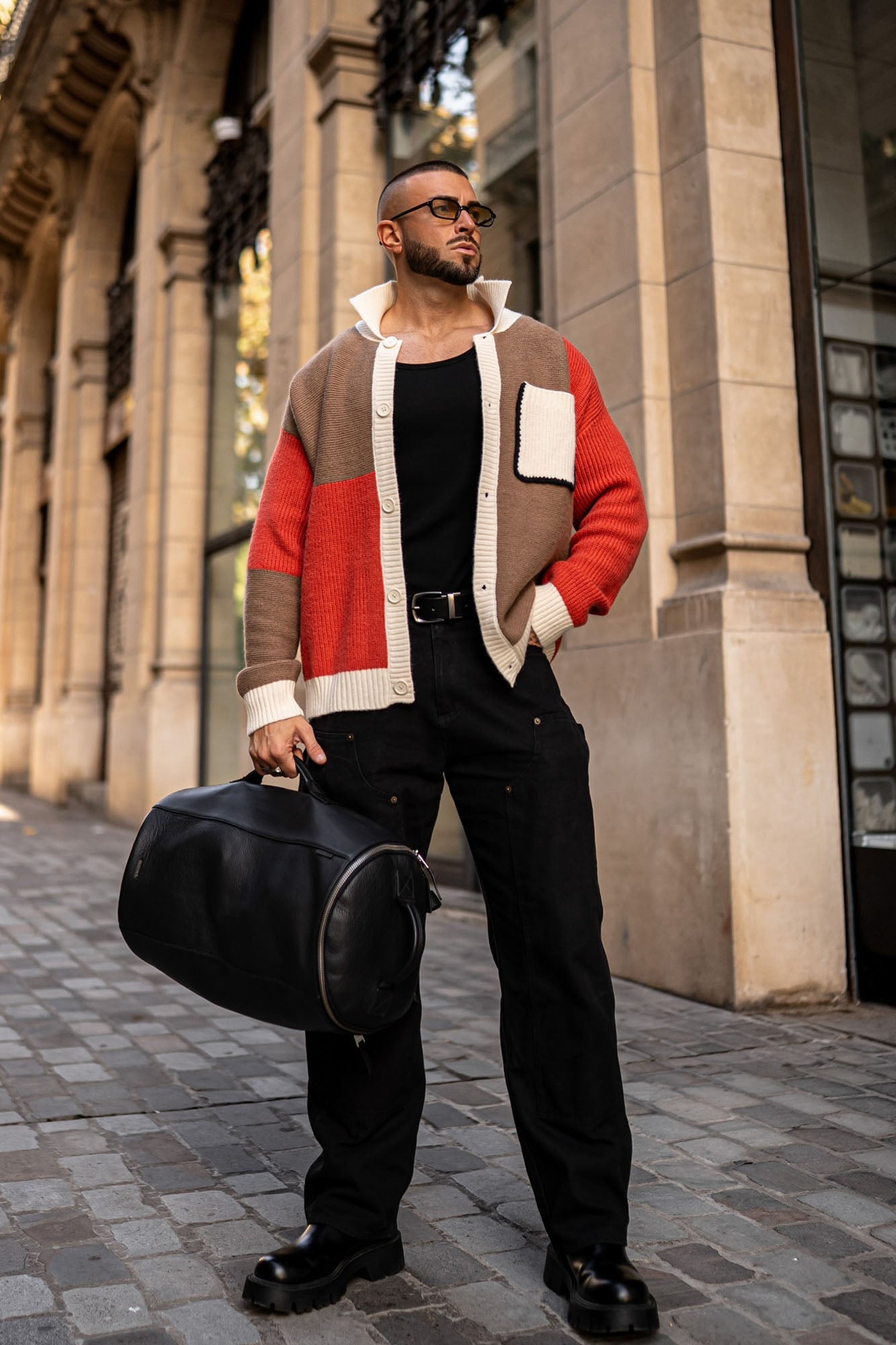 Home Hearth Collared Cardigan - Rust/combo Fashion Nova