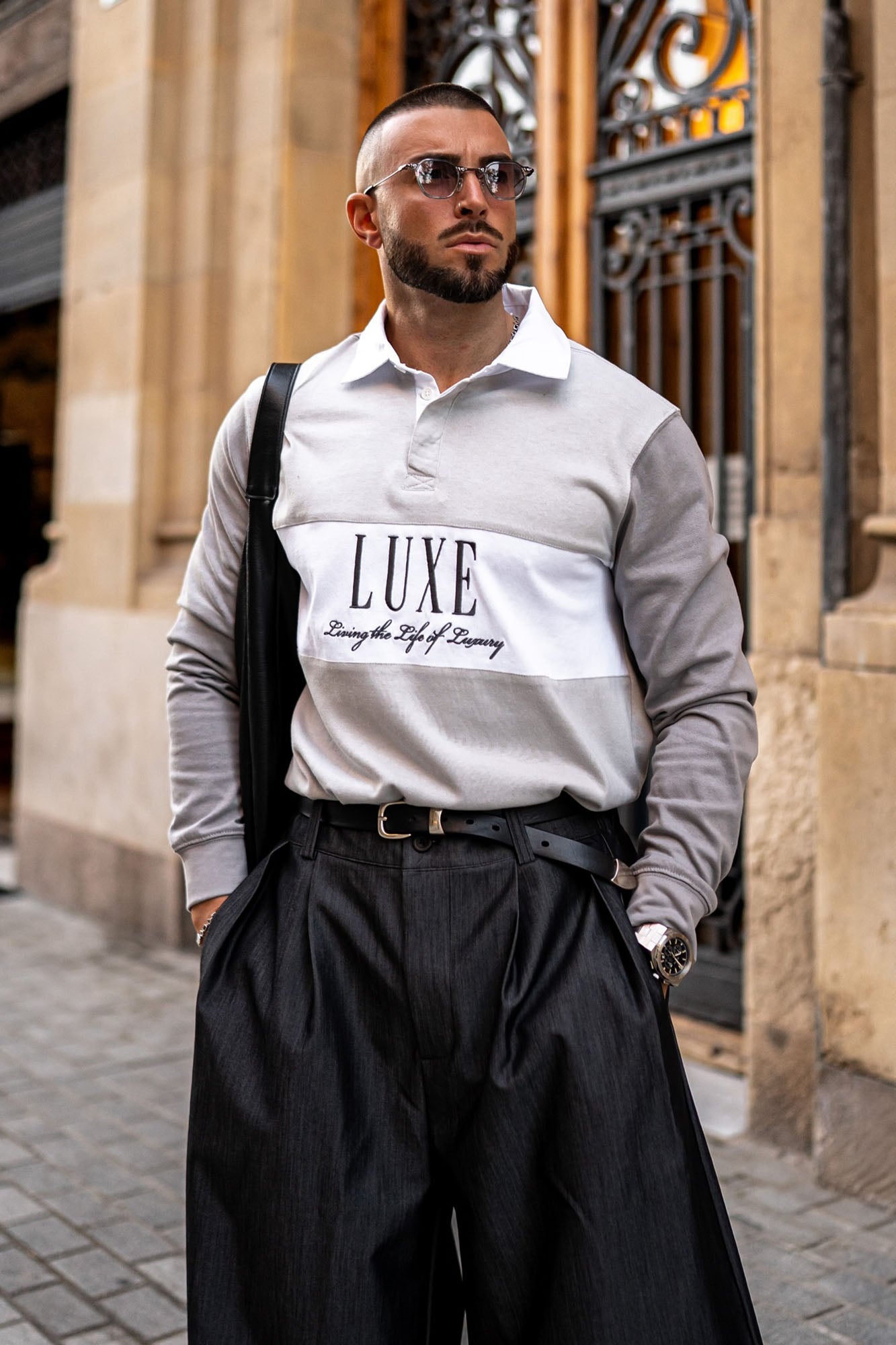 Luxe Long Sleeve Polo - Grey Fashion Nova