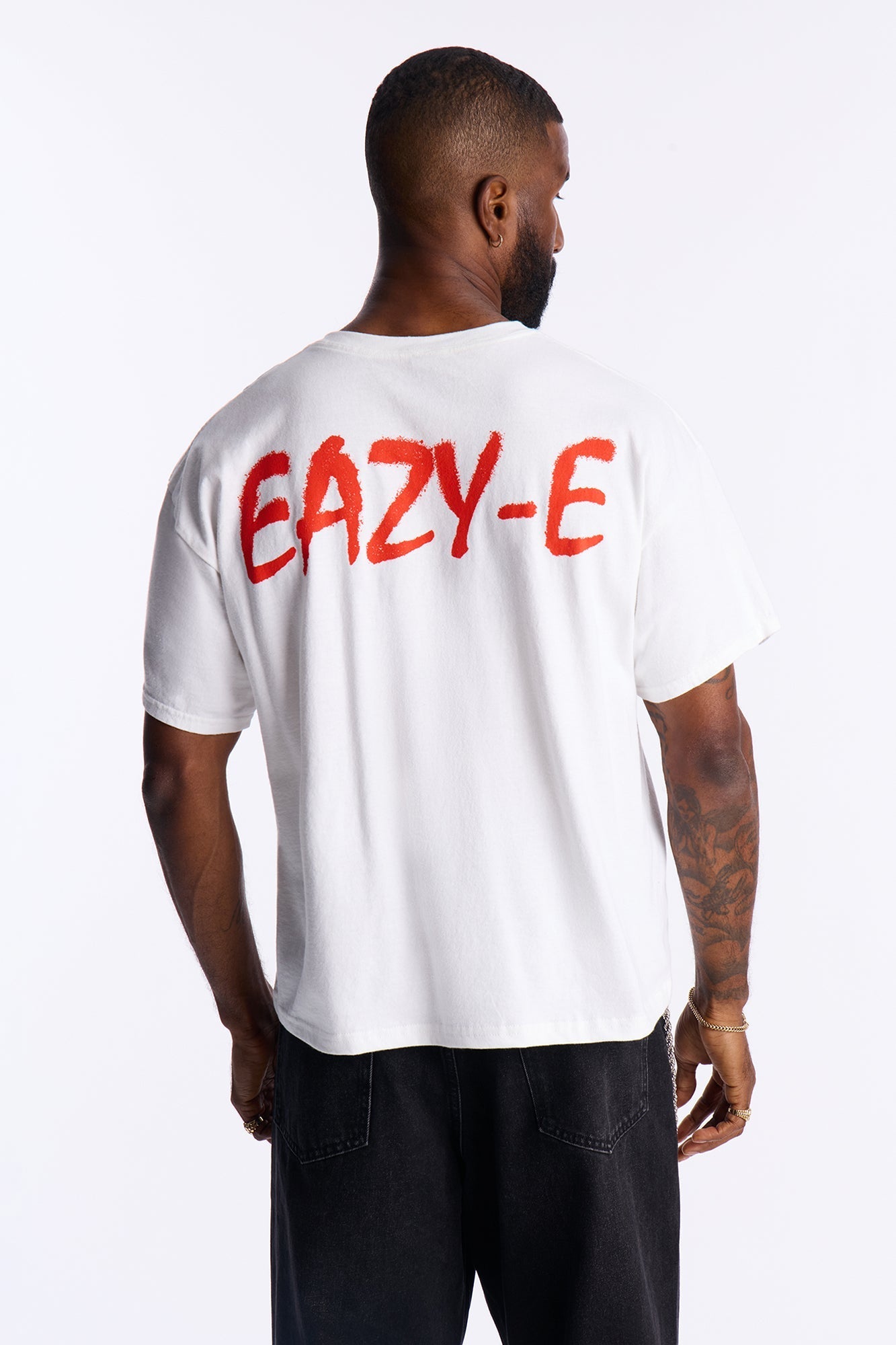Eazy E Cruisin Boxy Short Sleeve Tee - White Fashion Nova
