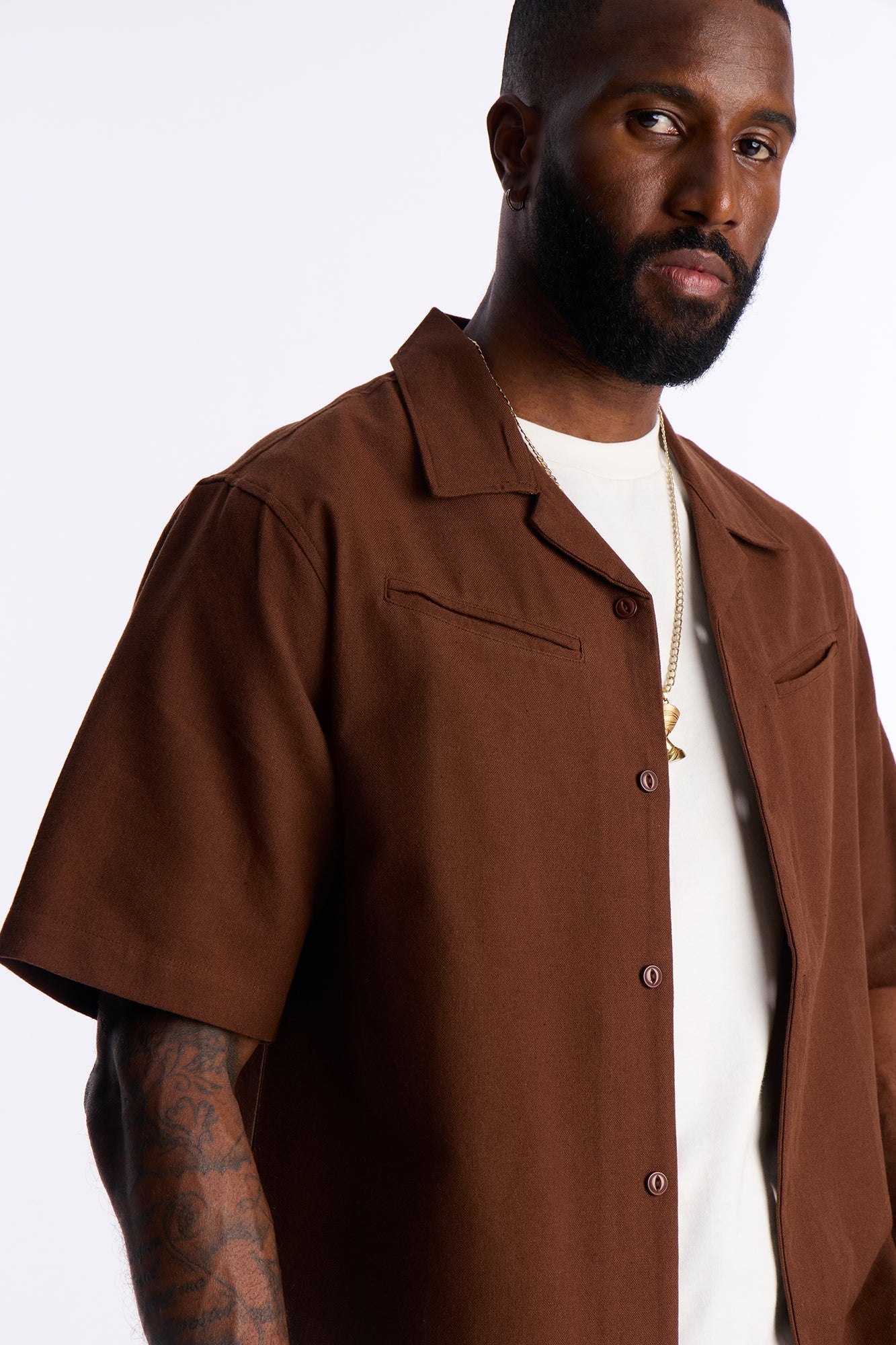 Frontier Fit Button Up Shirt - Brown Fashion Nova