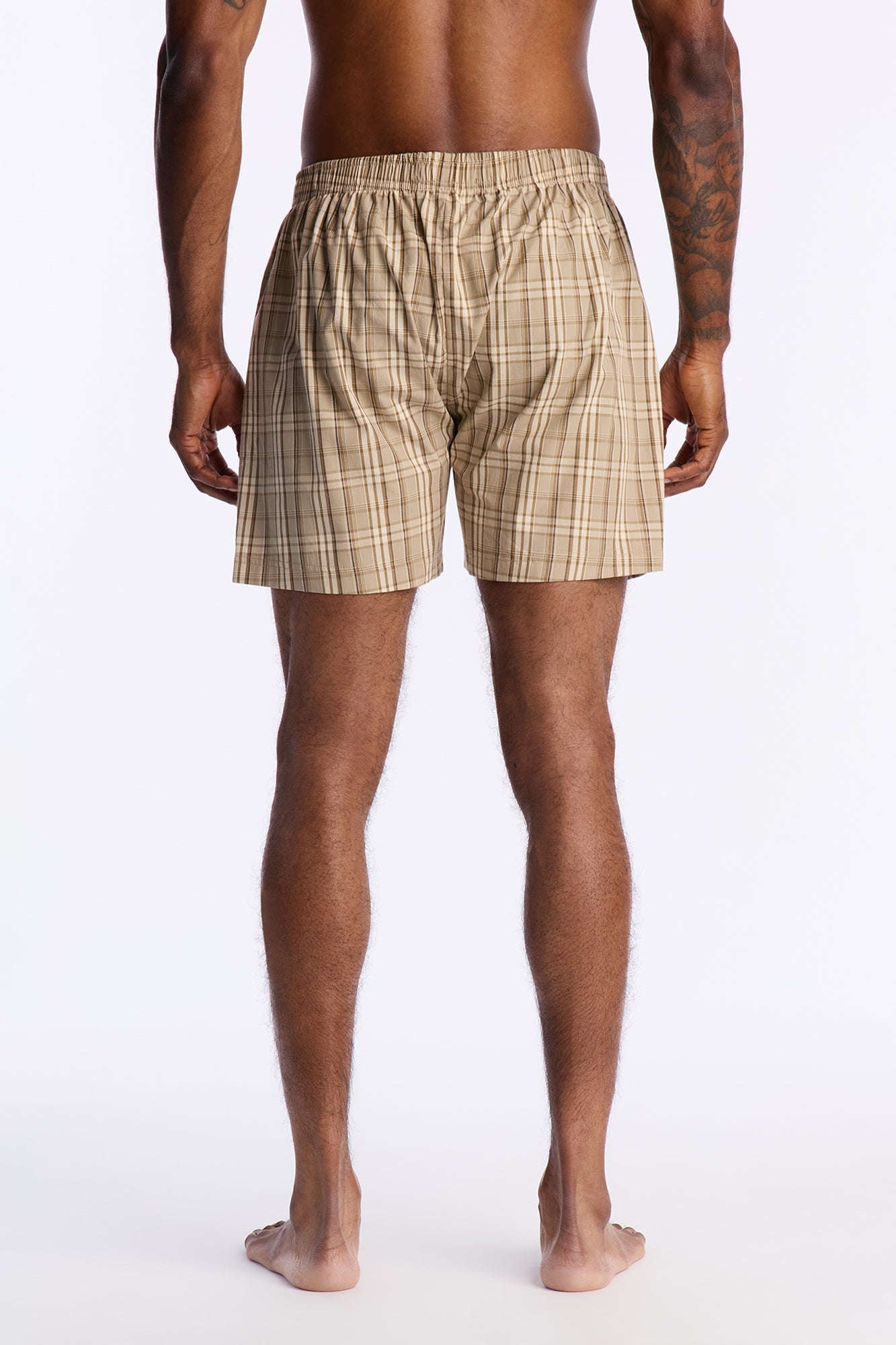 Classic Plaid Cotton Boxer - Tan Fashion Nova