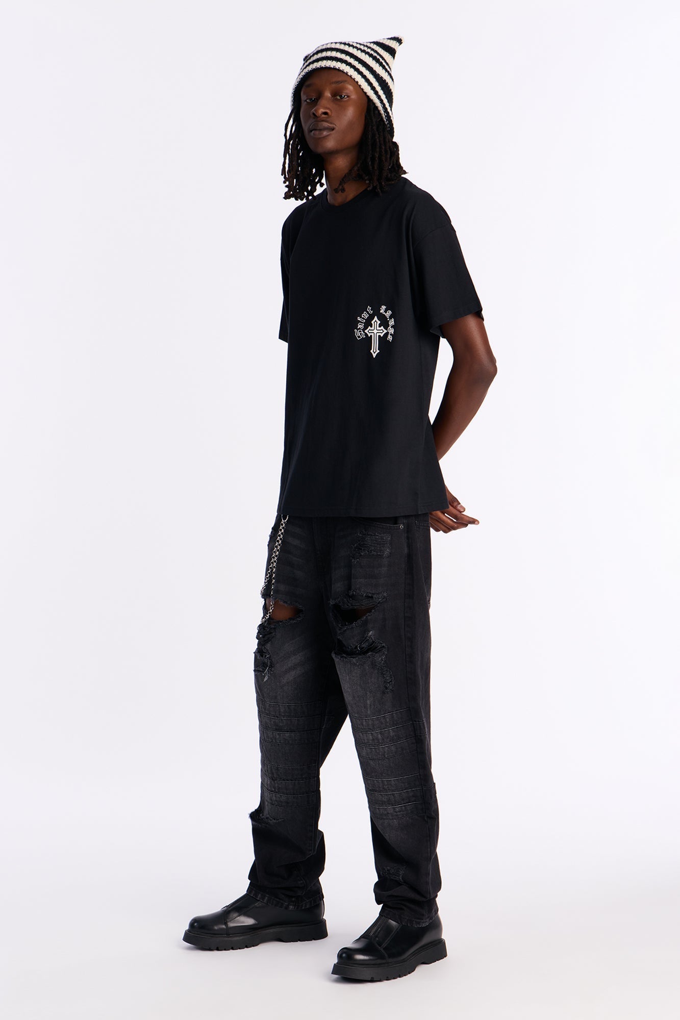 Cross My Heart And Hope To Live Short Sleeve Tee - Black Fashion Nova