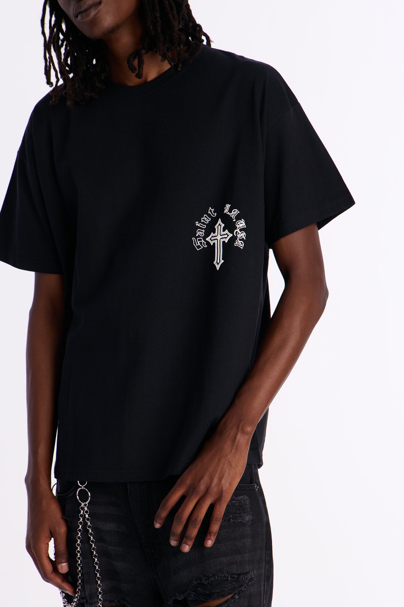 Cross My Heart And Hope To Live Short Sleeve Tee - Black Fashion Nova