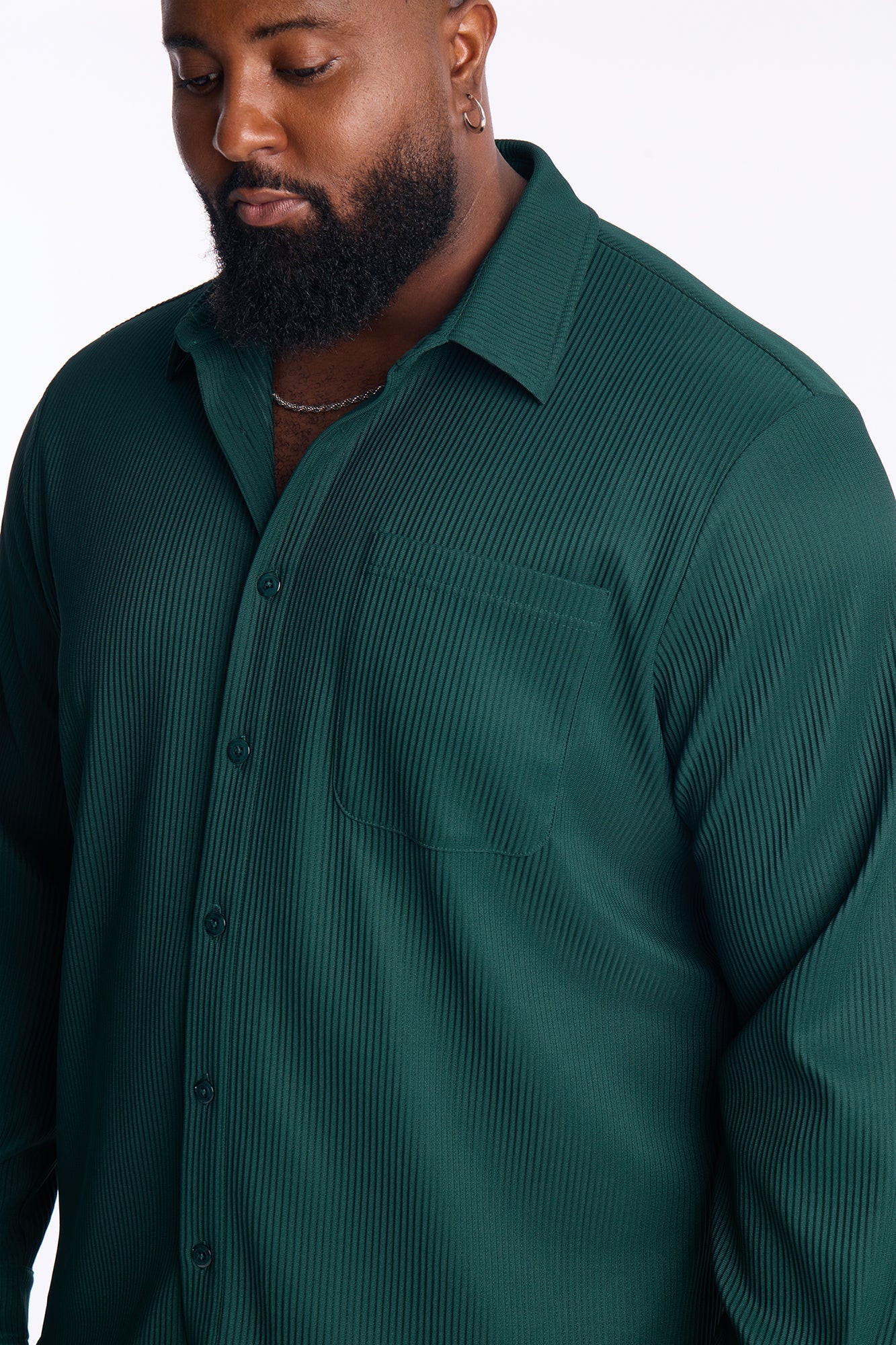 Show Up Long Sleeve Shirt - Hunter Green Fashion Nova