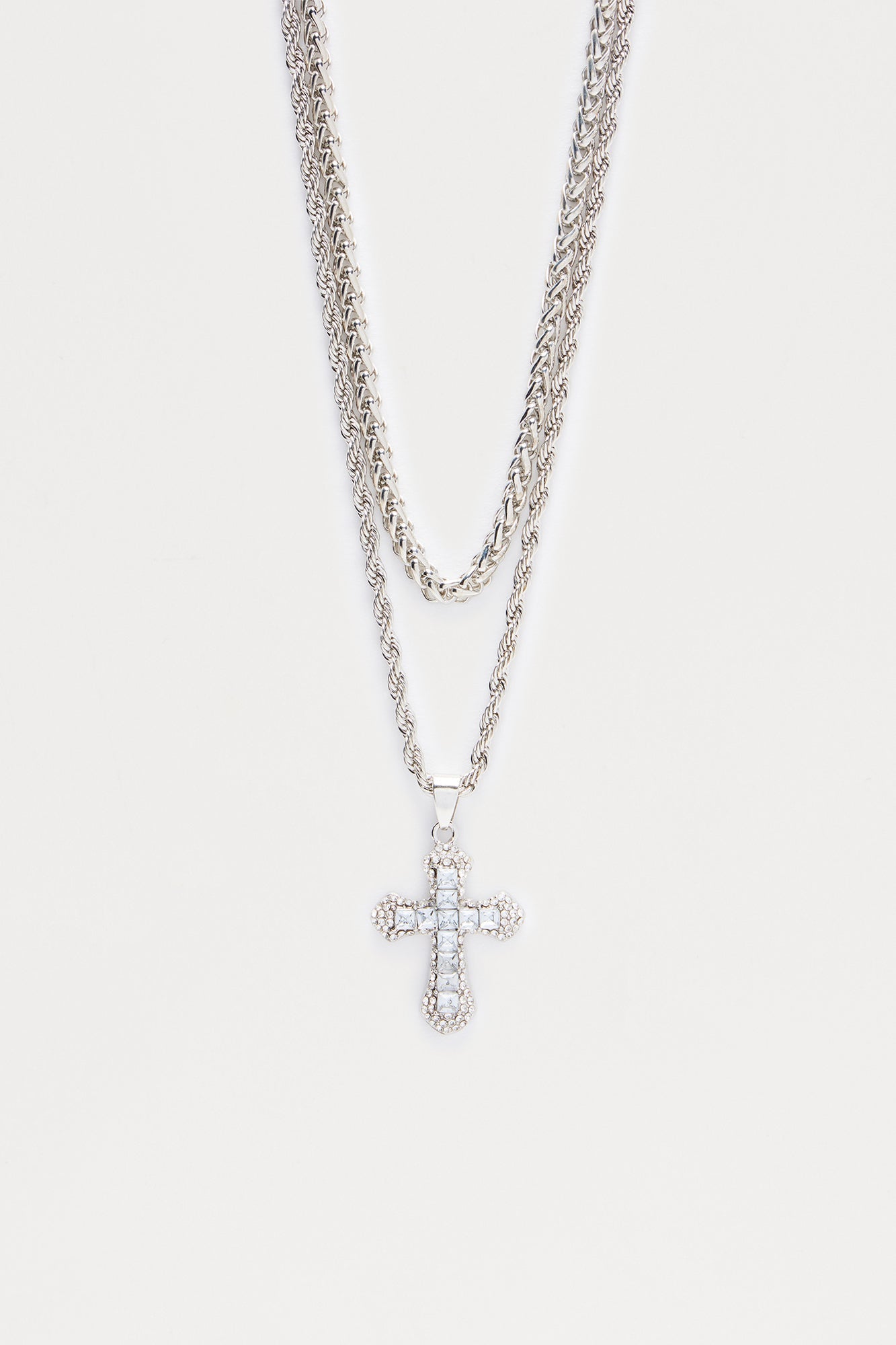 Further Ahead Necklace Set - Silver Fashion Nova