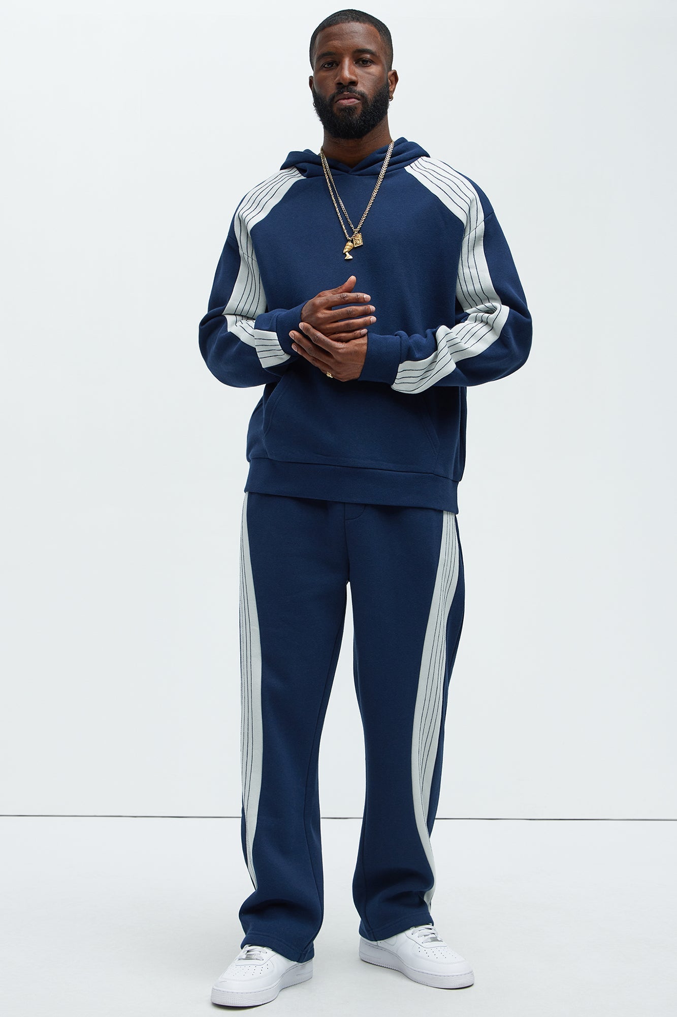 Tyson Road Runnin Hoodie - Blue/combo Fashion Nova
