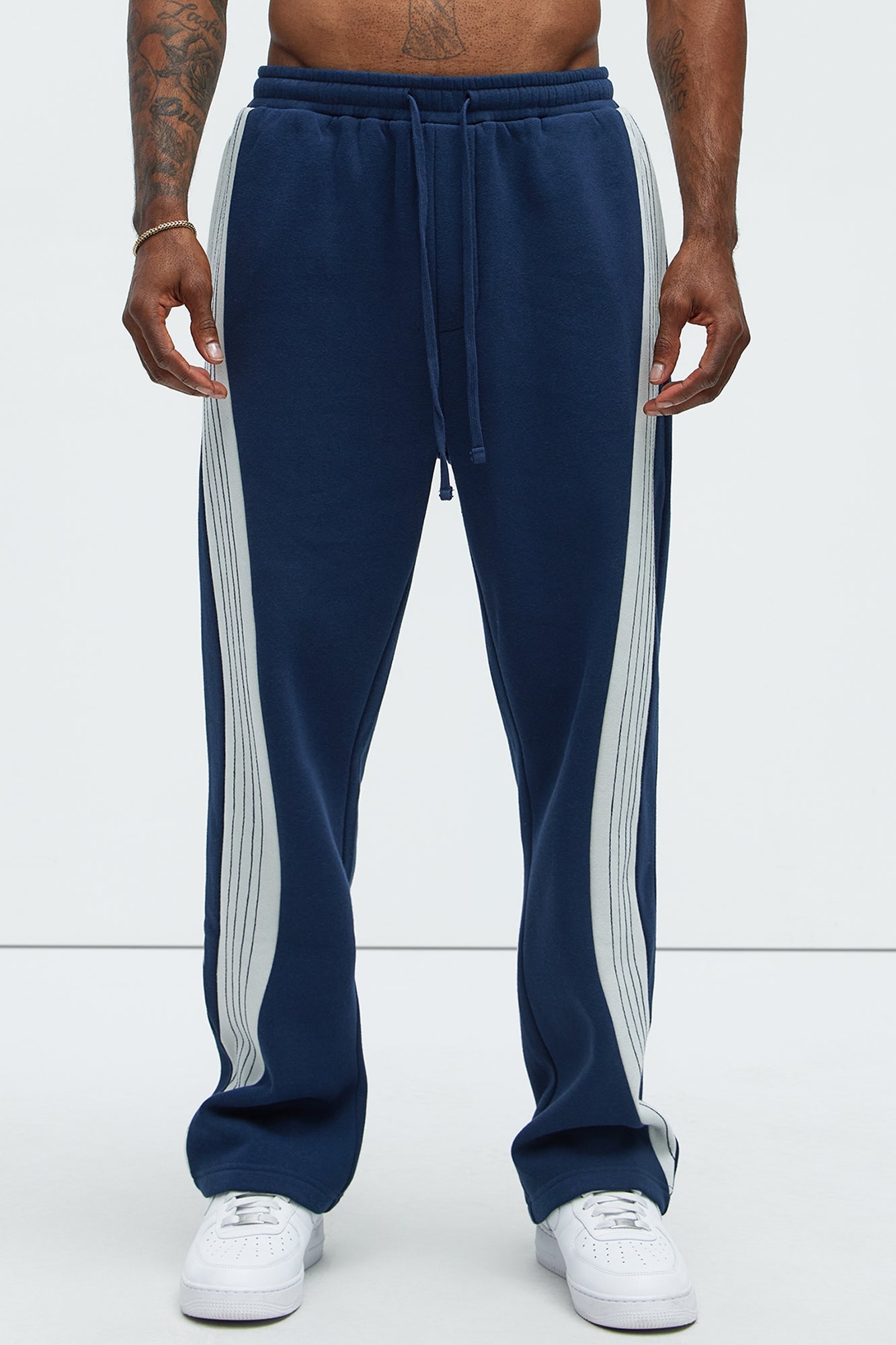 Tyson Road Runnin Sweatpants - Blue/combo Fashion Nova