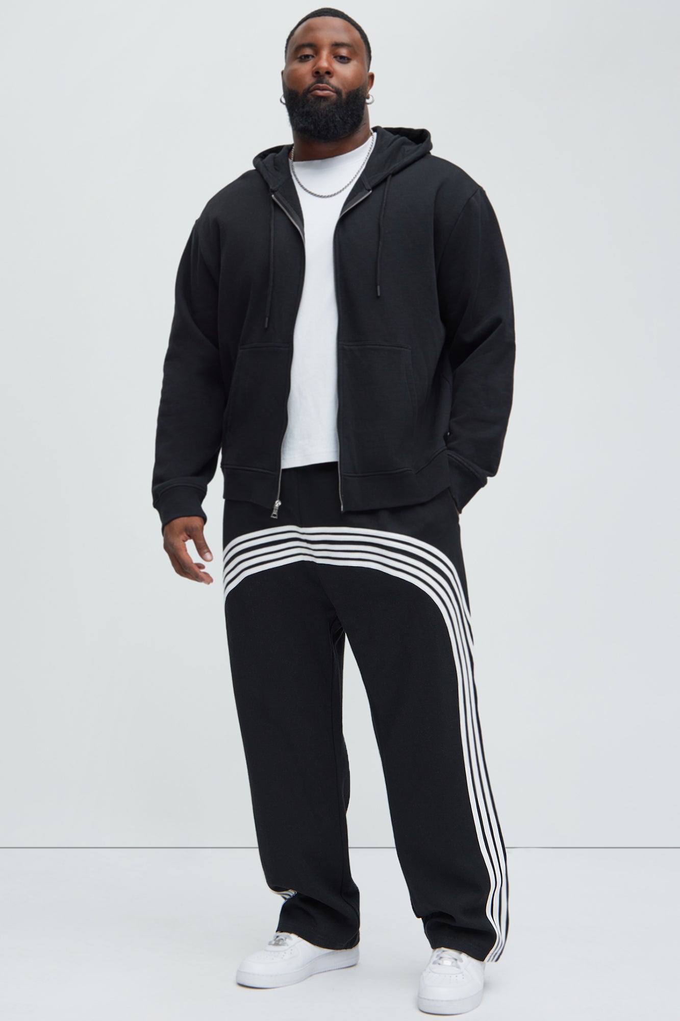 Tyson Race Course Striped Sweatpants - Black Fashion Nova