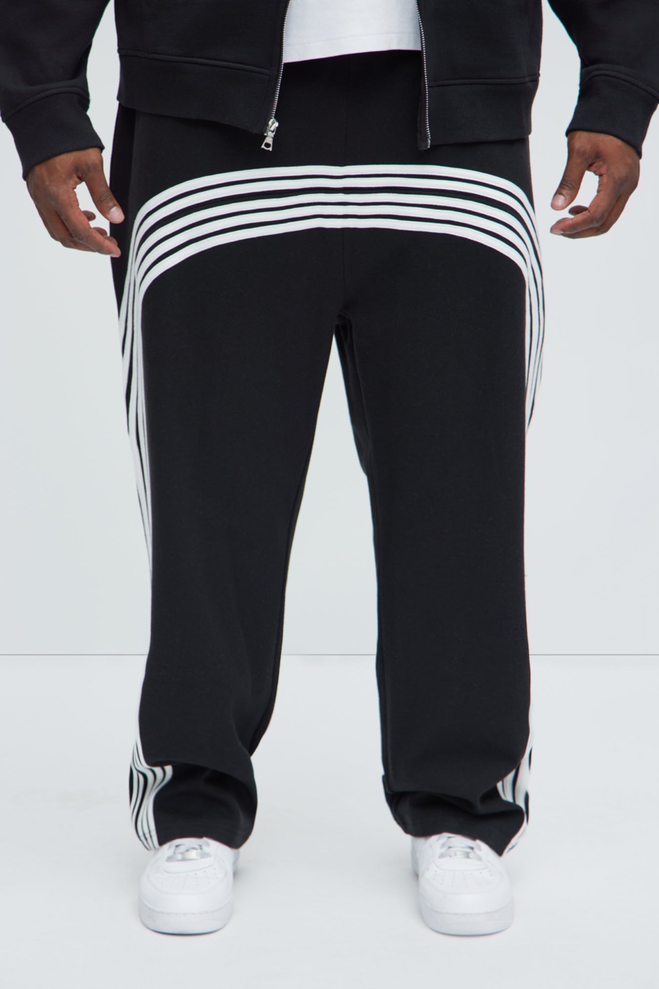 Tyson Race Course Striped Sweatpants - Black Fashion Nova