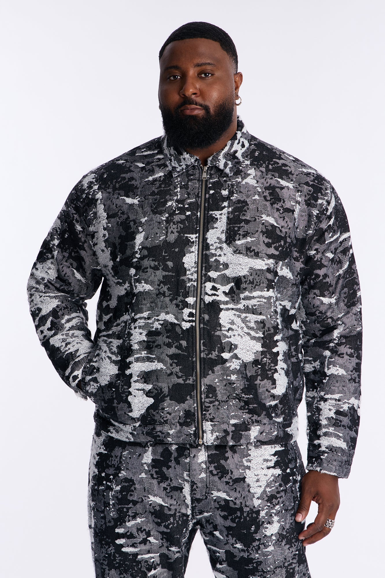 Cropped Fading In And Out Work Jacket - Black Wash Fashion Nova