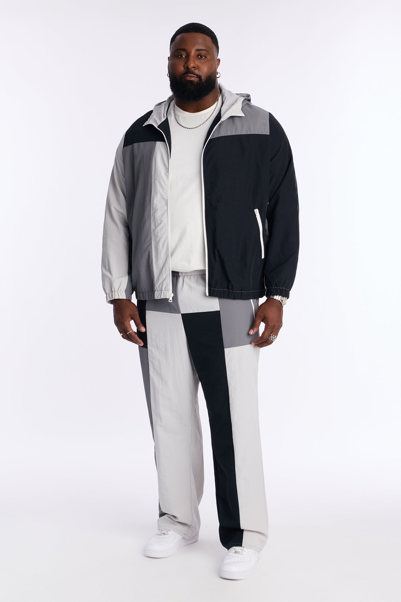 Straight Axel Color Block E-Waist Pant - Black/combo Fashion Nova
