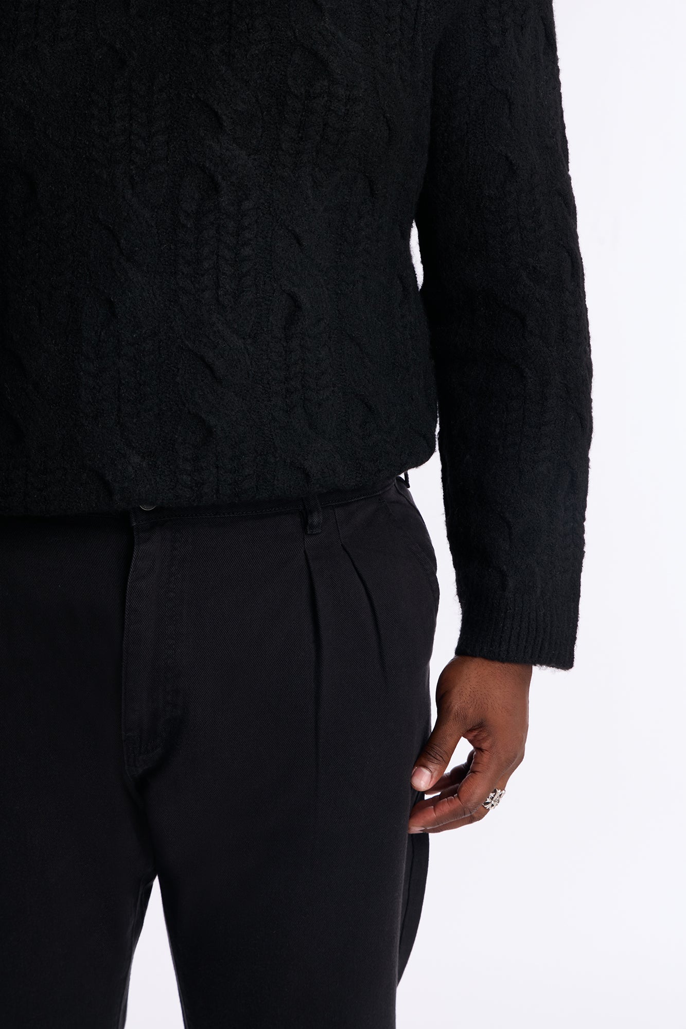 Straight Be Pleated Jean - Black Fashion Nova
