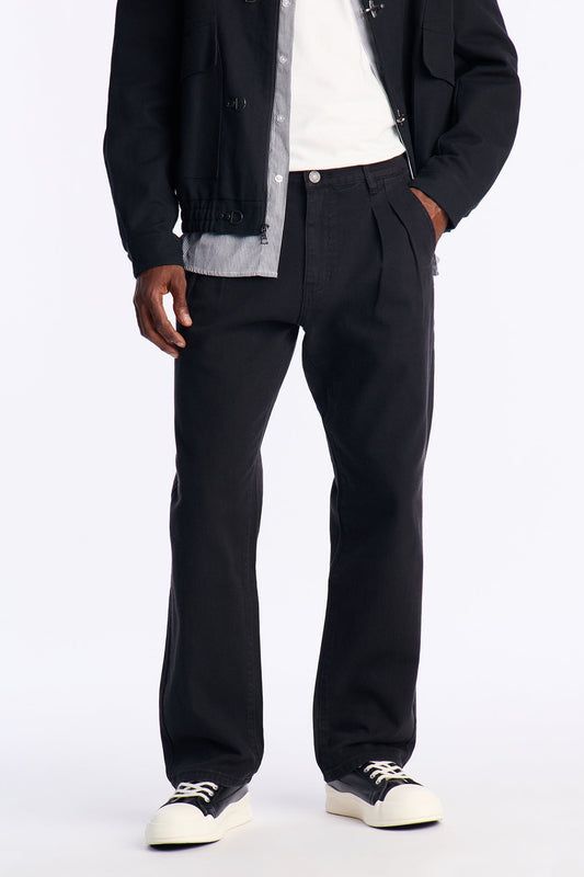 Straight Be Pleated Jean - Black Fashion Nova
