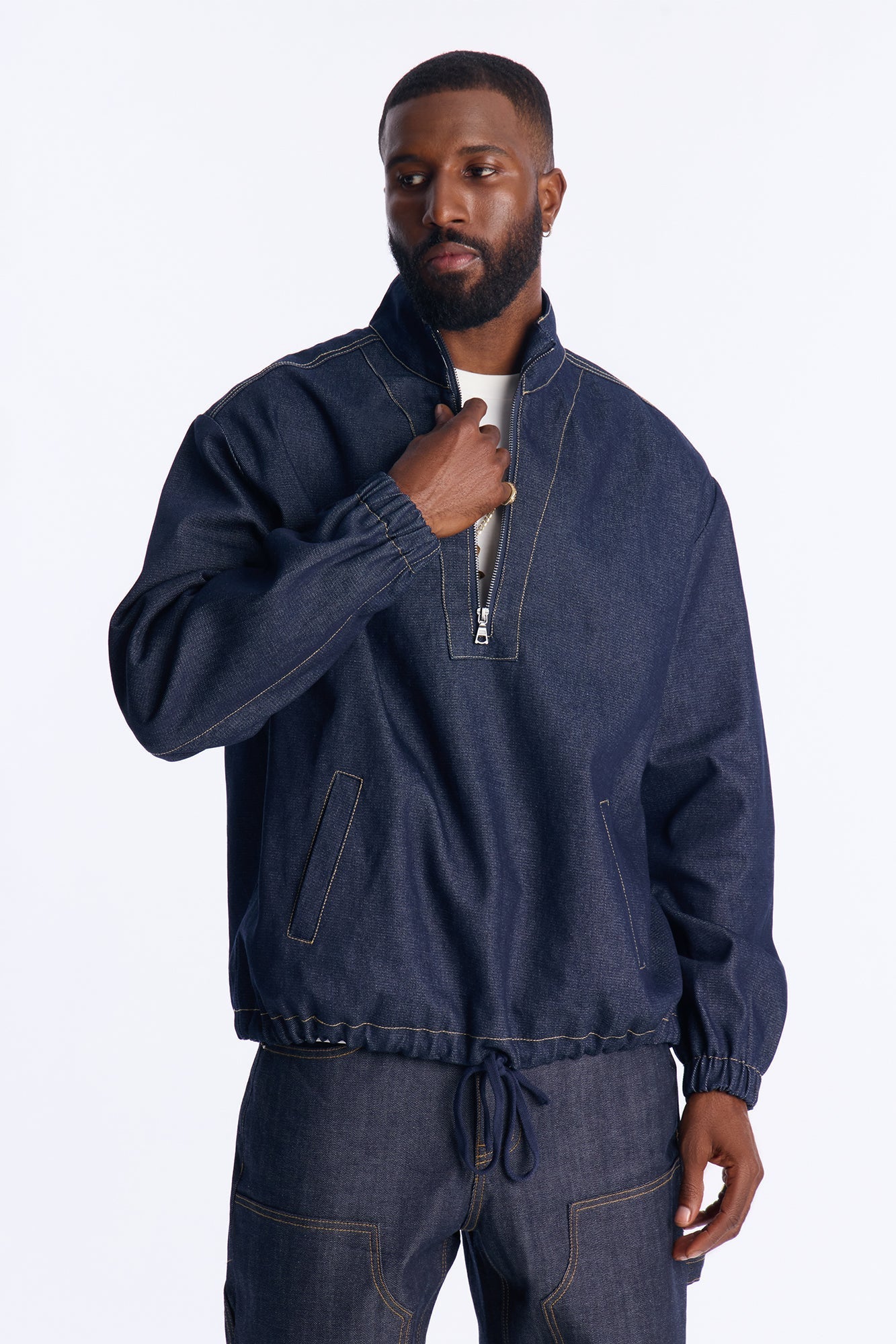 Changes Denim Anorak Jacket - Indigo Fashion Nova