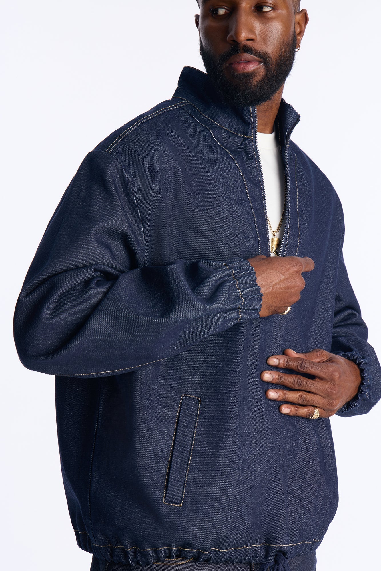 Changes Denim Anorak Jacket - Indigo Fashion Nova